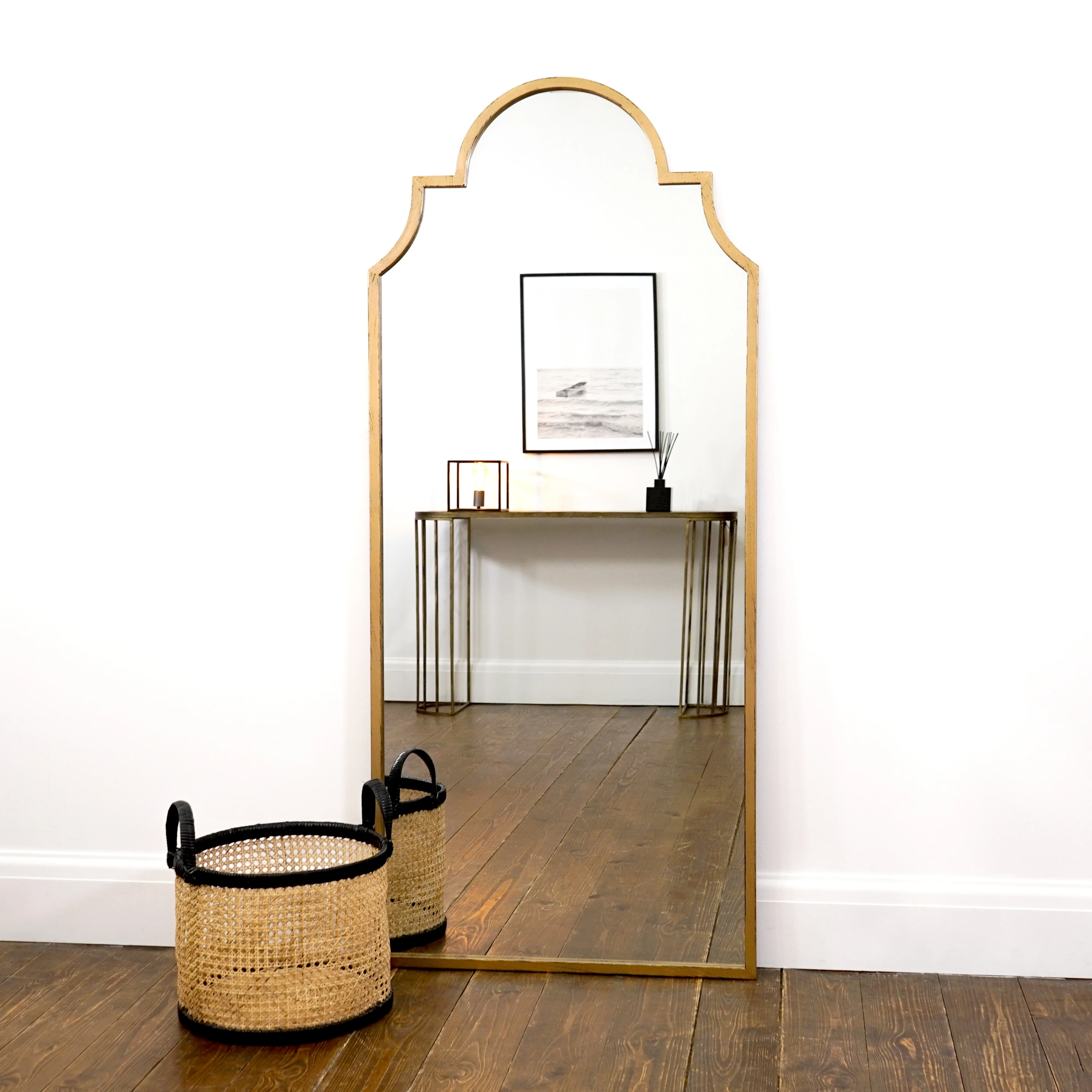 Alexandria - Gold Industrial Arched Metal Full Length Mirror 159cm x 70cm - Image 5