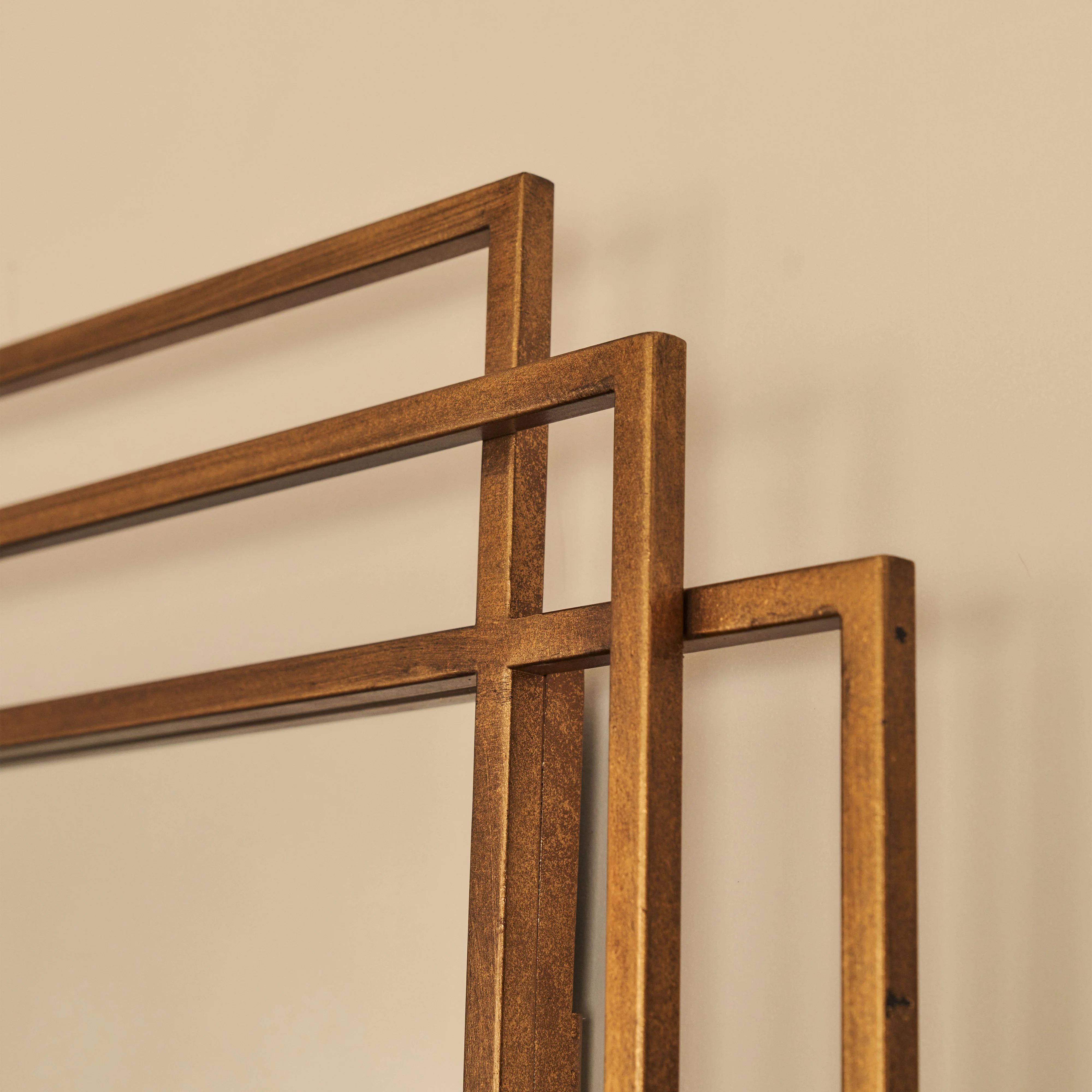 Amalfi - Large Gold Rectangular Metal Mirror 140cm x 70cm - Image 3