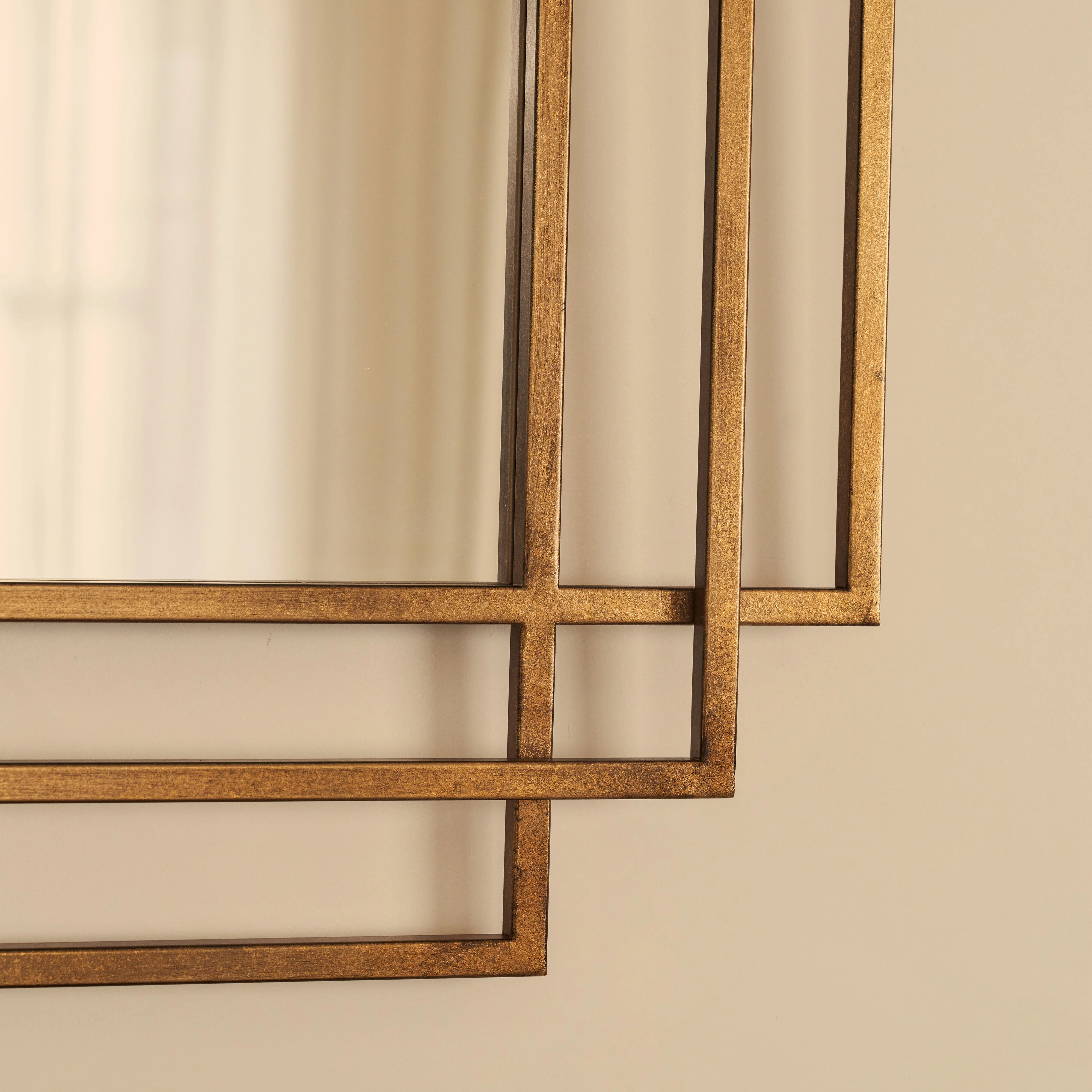 Amalfi - Large Gold Rectangular Metal Mirror 140cm x 70cm - Image 5