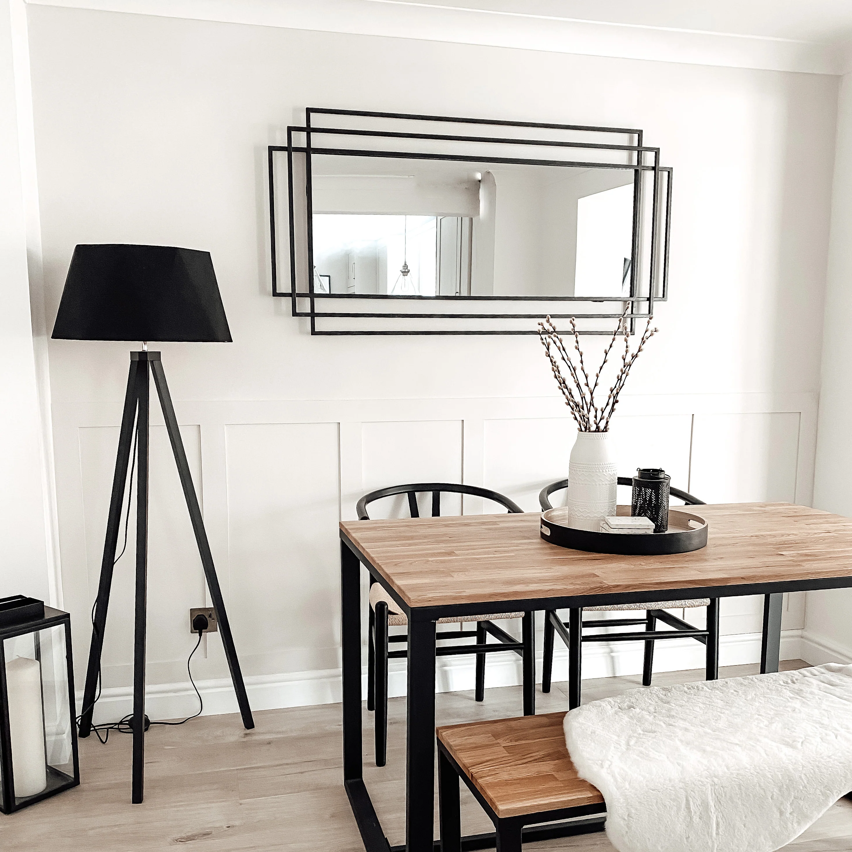 Amalfi - Large Black Rectangular Metal Mirror 140cm x 70cm - Image 5