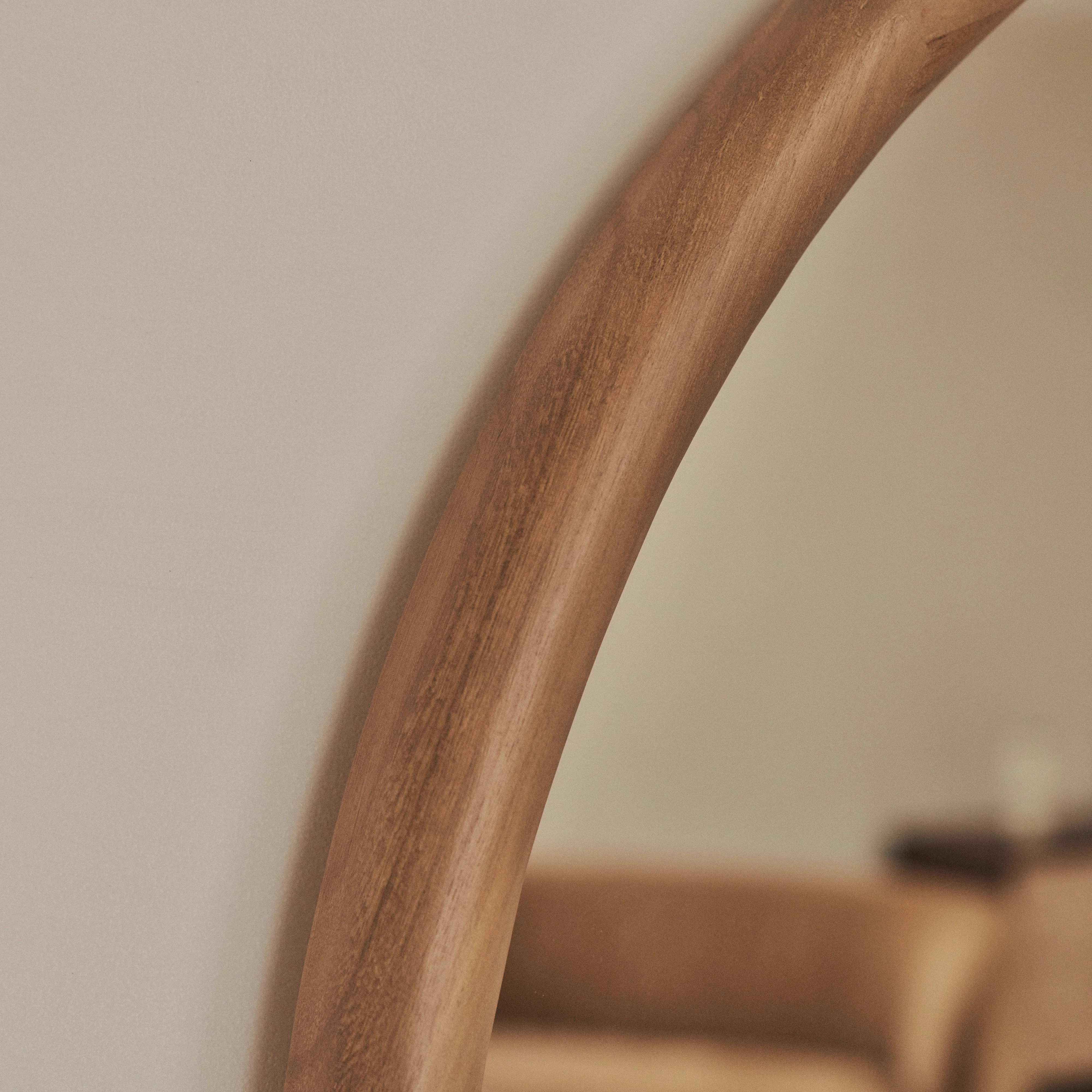 Amora - Large Warm Wood Round Wall Mirror 100cm x 100cm - Image 9