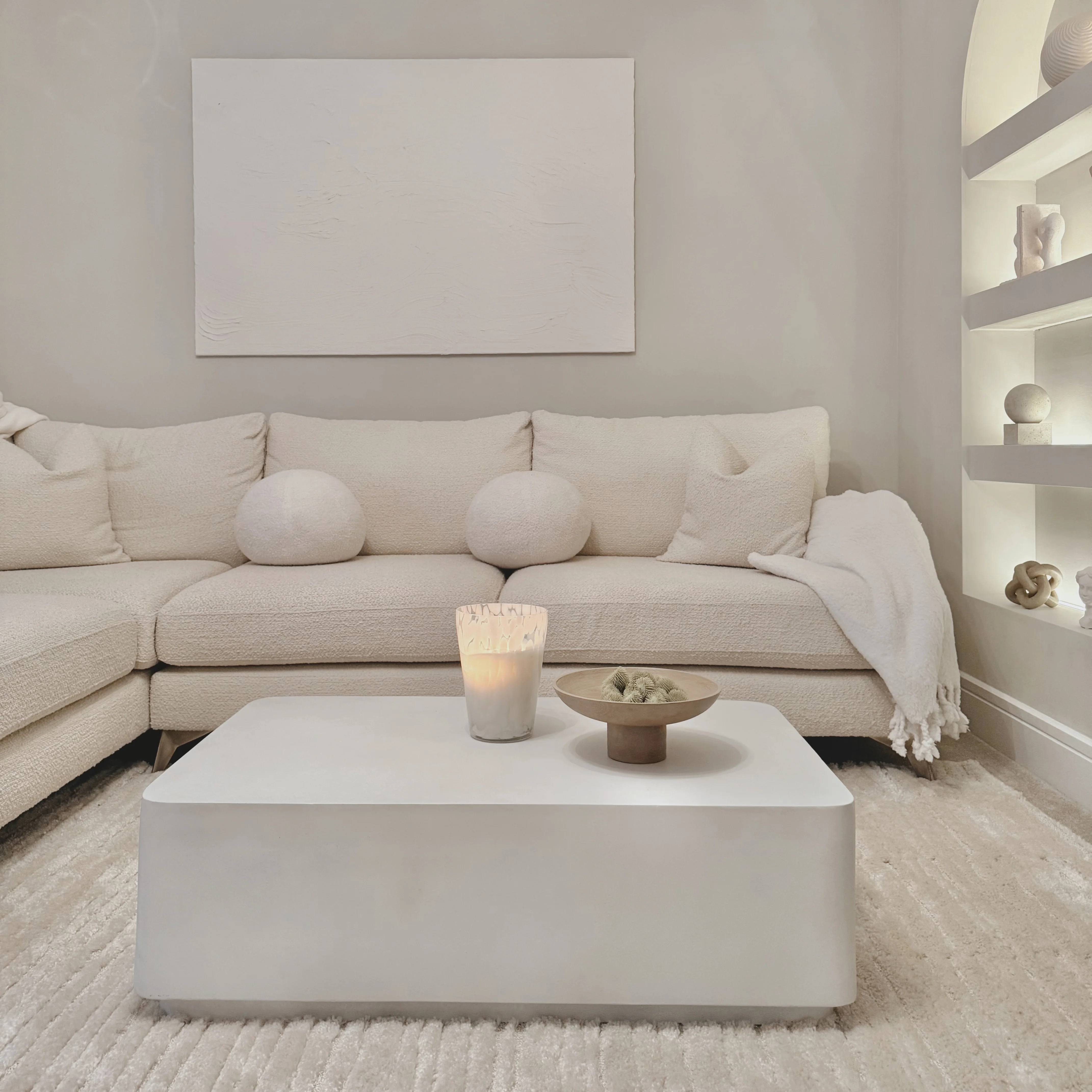 Angelo - Minimal Concrete Rectangular Coffee Table Large - Image 4