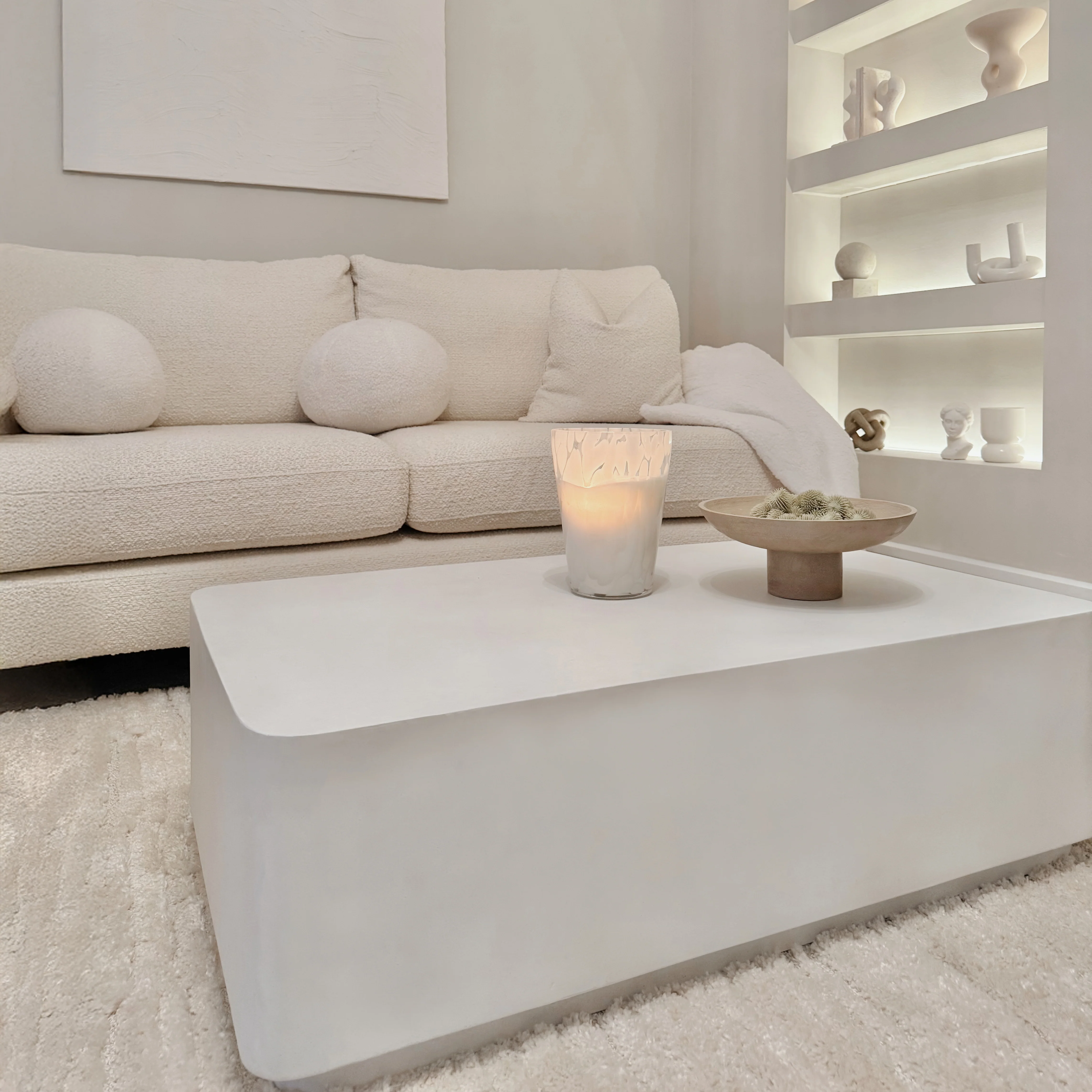 Angelo - Minimal Concrete Rectangular Coffee Table Large - Image 5