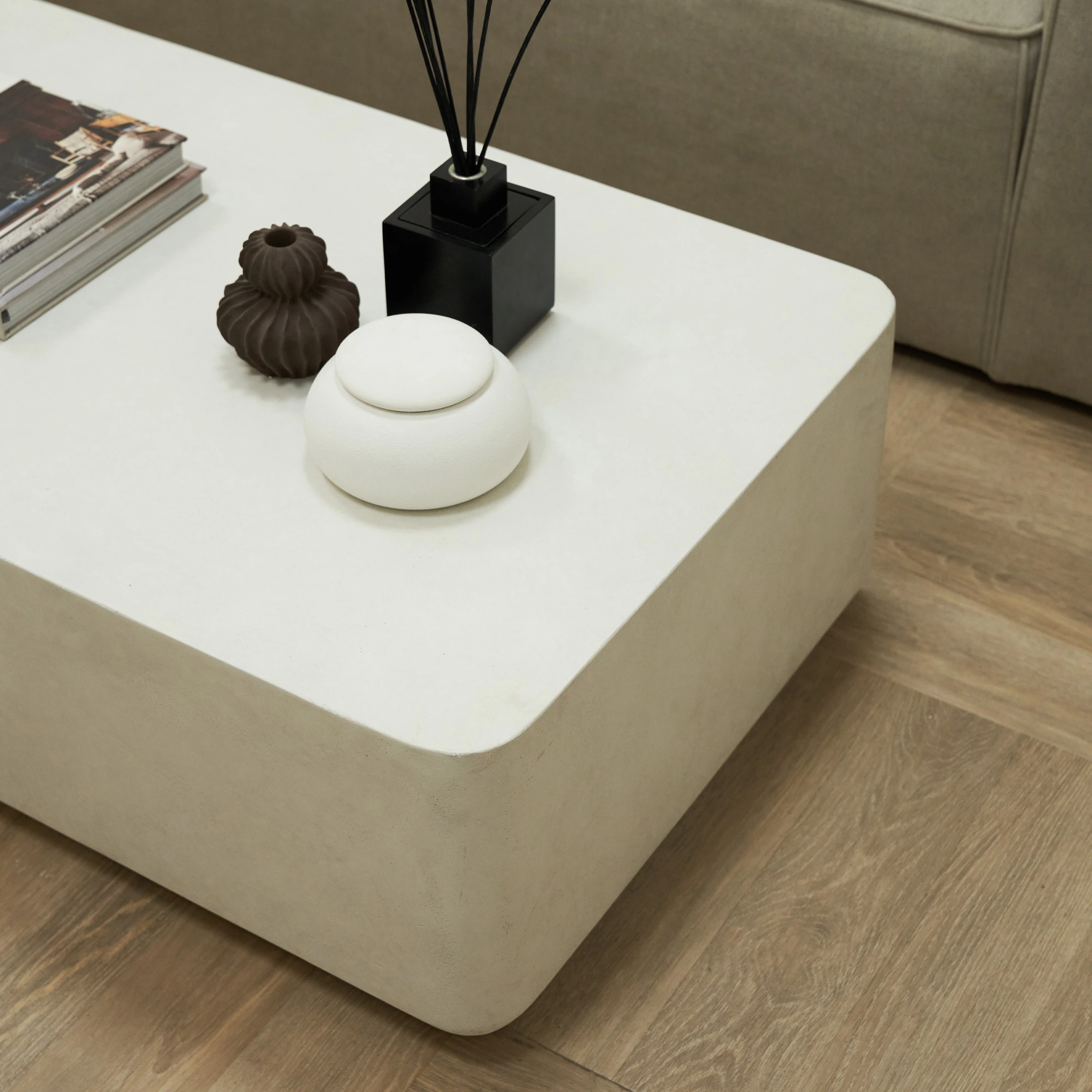 Angelo - Minimal Concrete Rectangular Coffee Table Large - Image 7