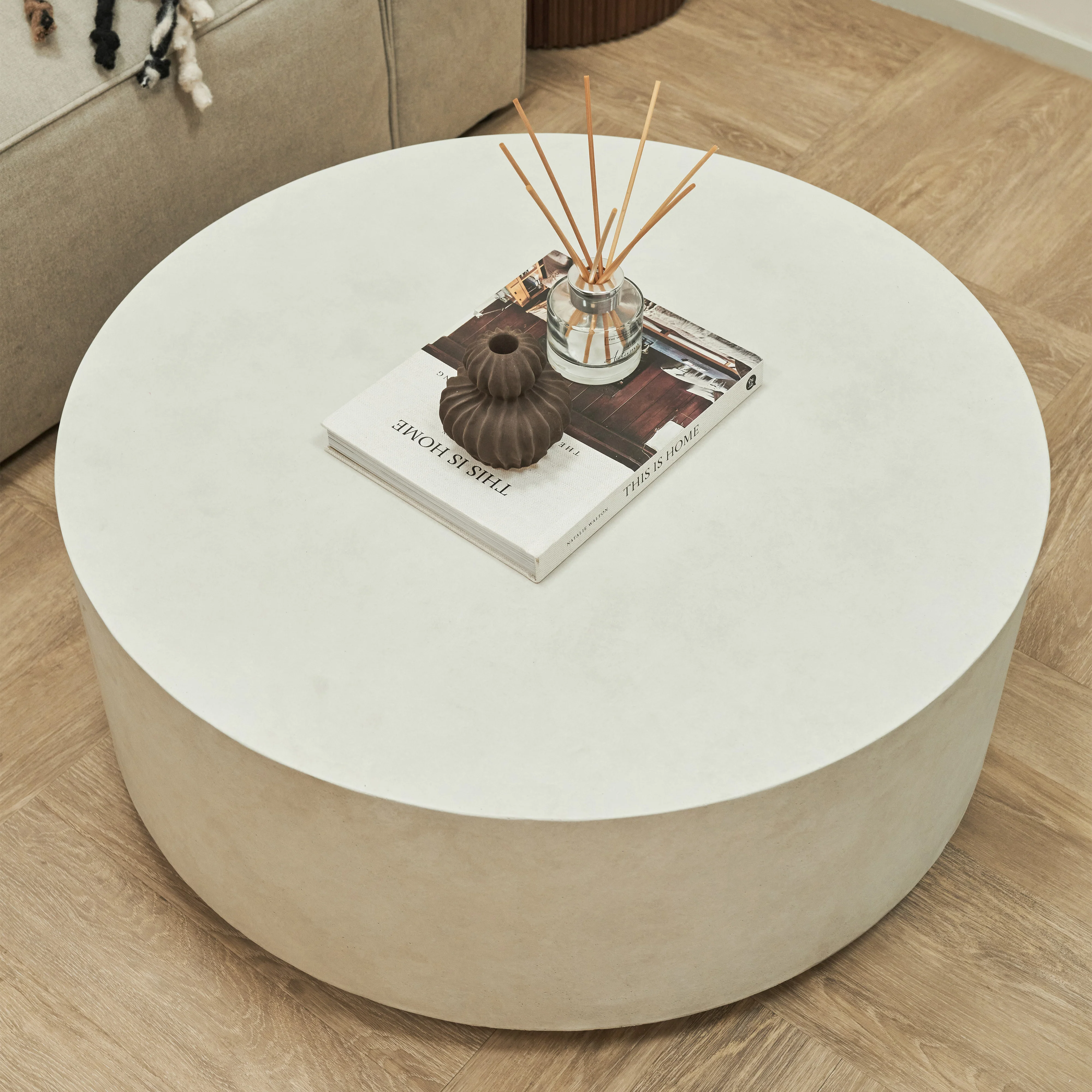 Angelo - Minimal Concrete Round Coffee Table Large - Image 11
