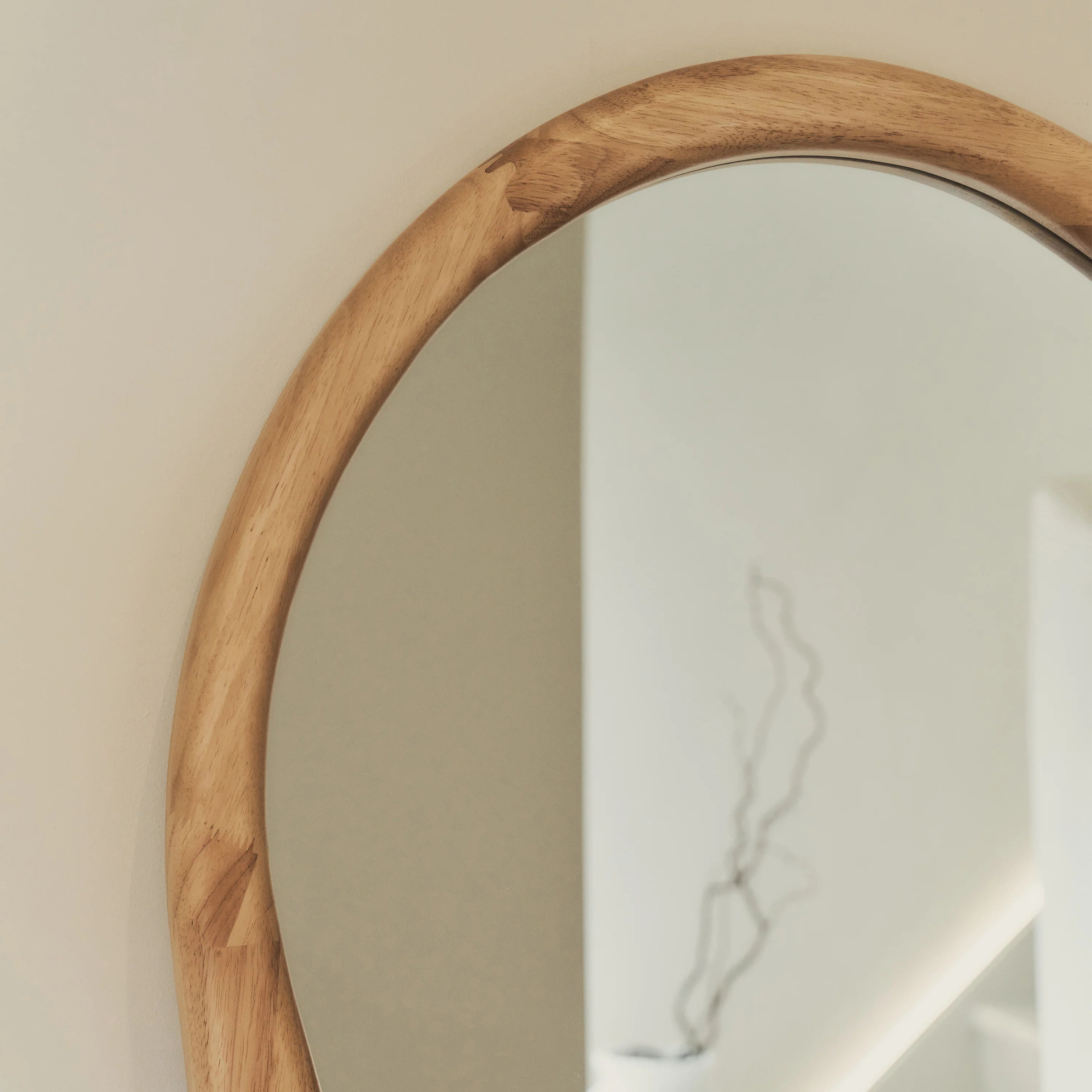 Arcurva - Large Full Length Light Wood Irregular Mirror 170cm x 85cm - Image 8