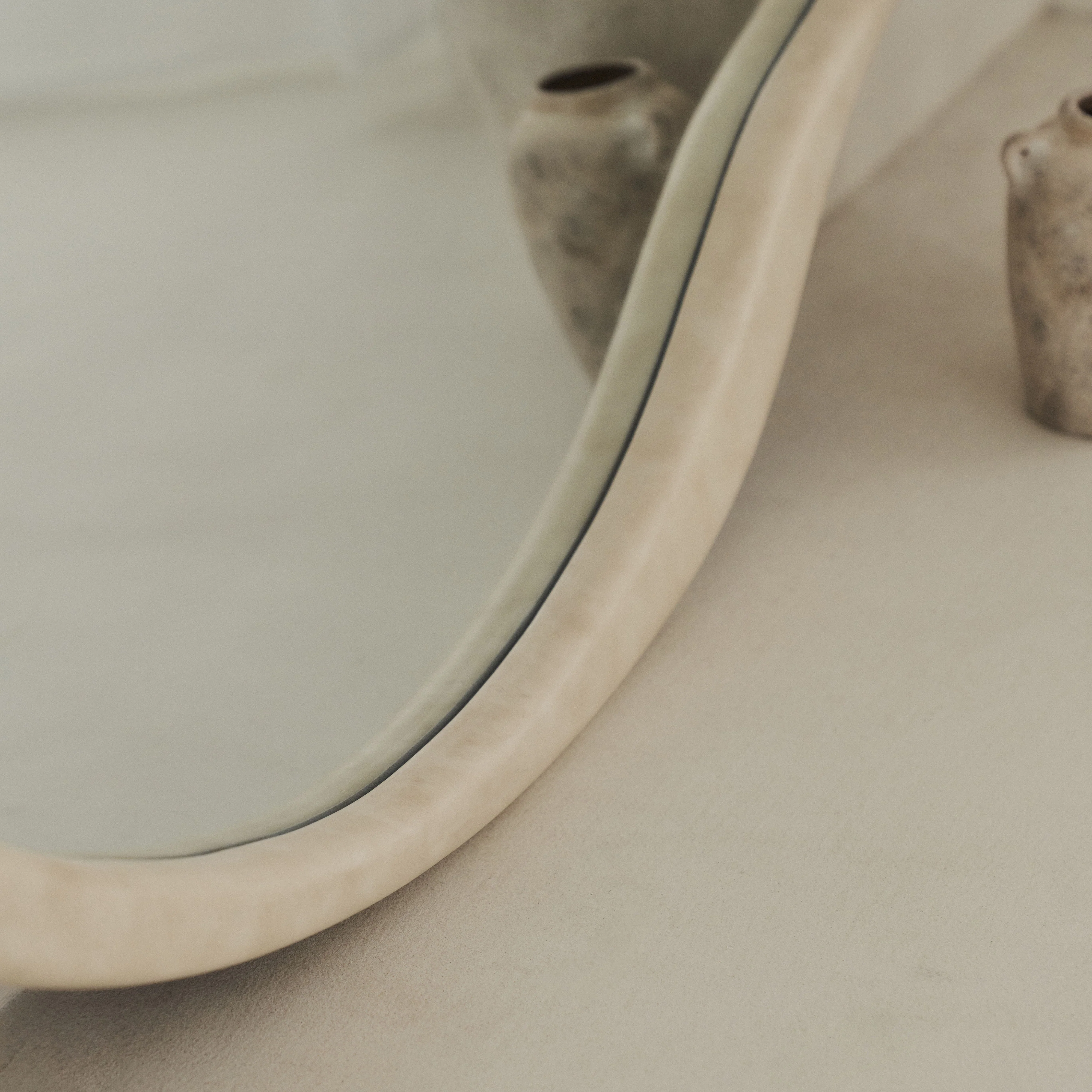 Arcurva - Large Overmantle Concrete Irregular Mirror 130cm x 80cm - Image 5