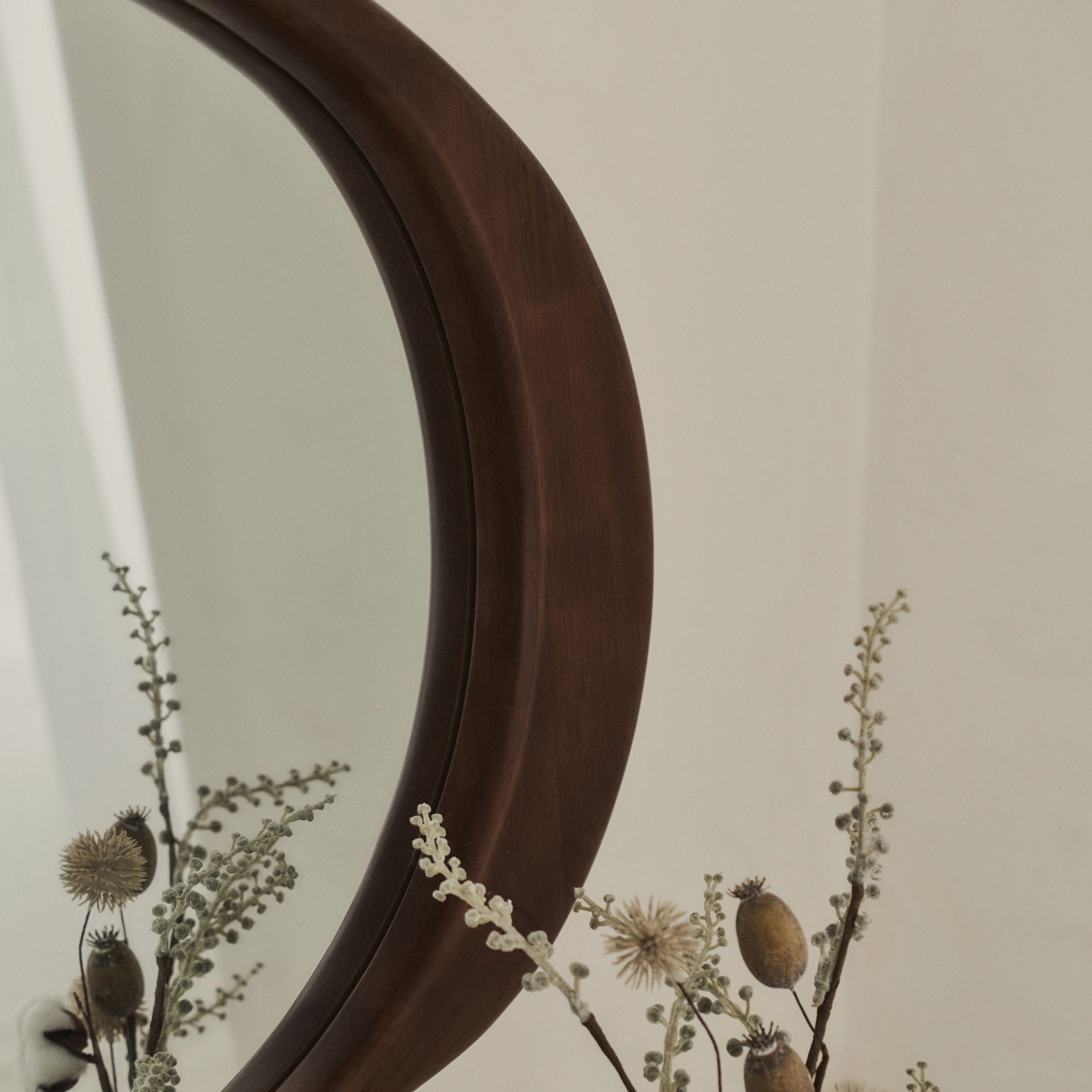 Arcurva - Large Overmantle Dark Wood Irregular Mirror 130cm x 80cm - Image 9