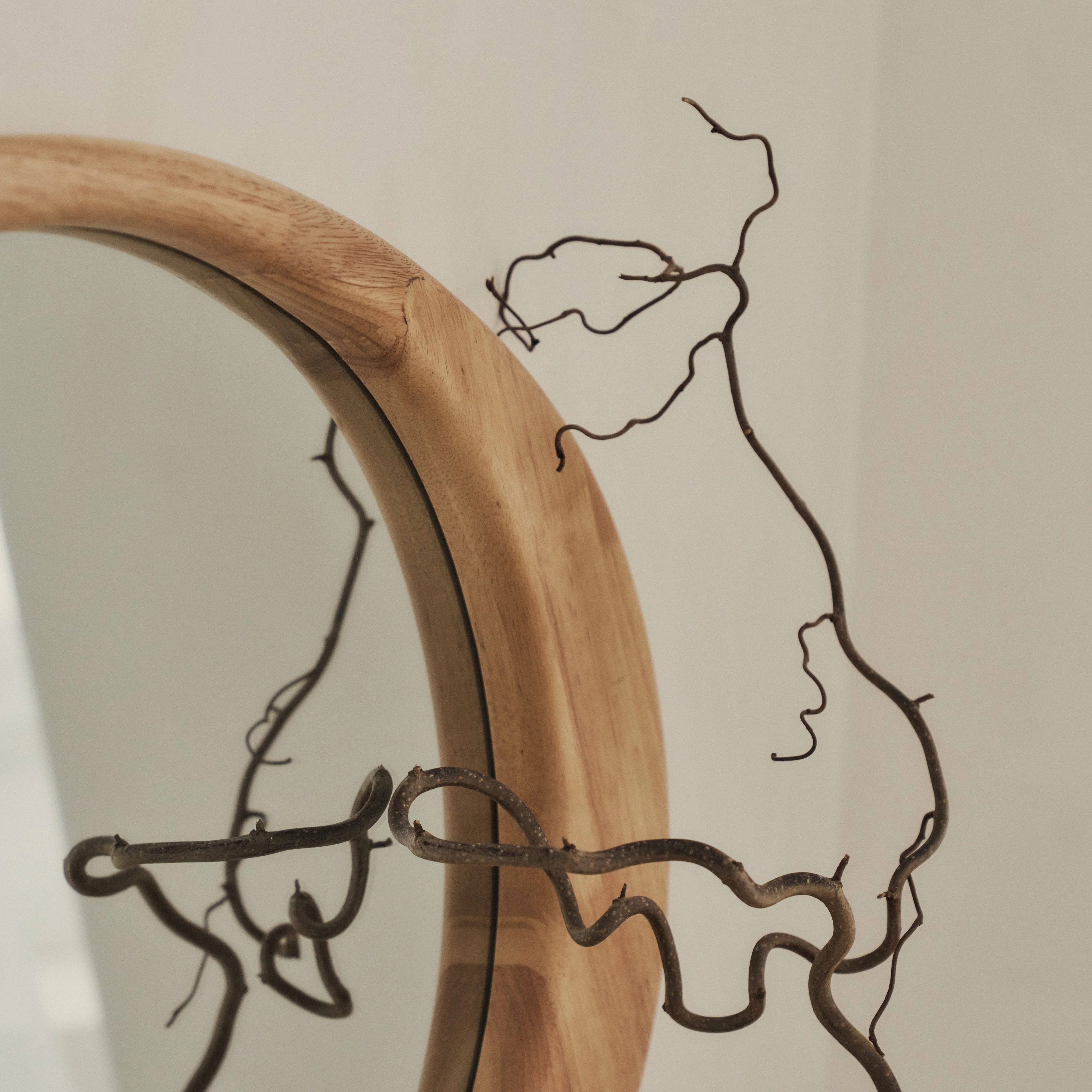 Arcurva - Large Overmantle Light Wood Irregular Mirror 130cm x 80cm - Image 5