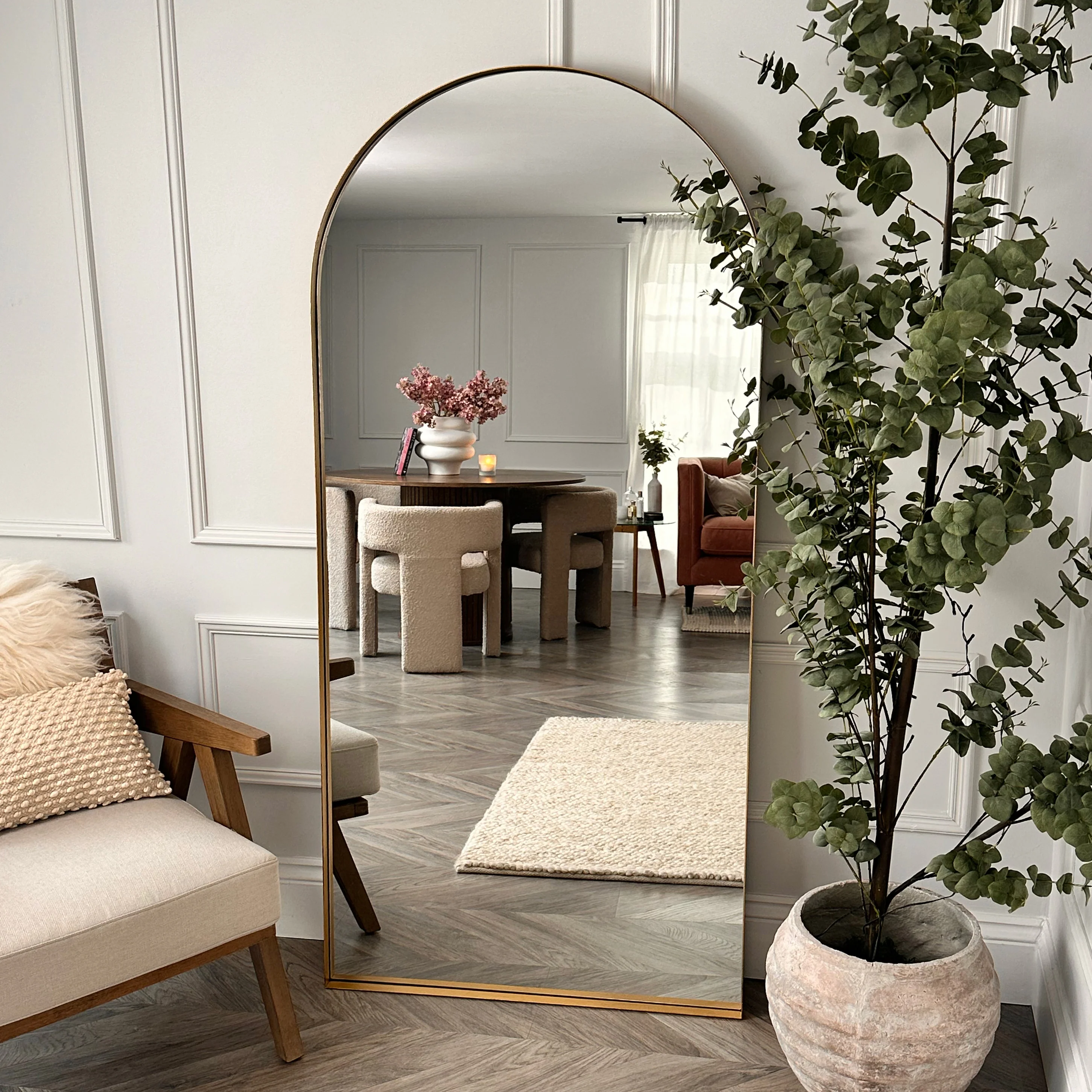 Arcus - Full Length Arched Gold Large Metal Mirror 170cm x 80cm - Image 3
