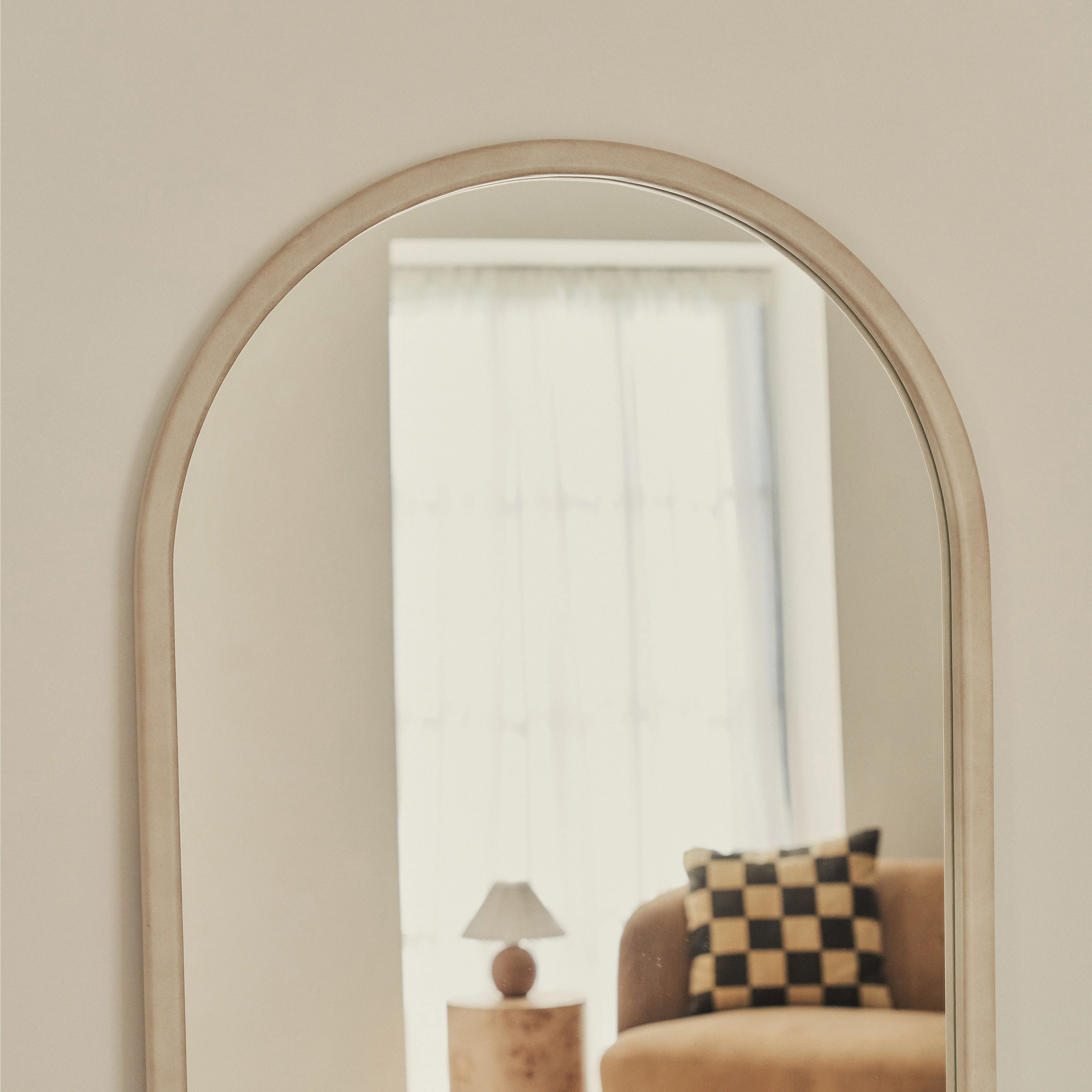 Arden - Concrete Full Length Arched Wooden Mirror 160cm x 60cm - Image 3