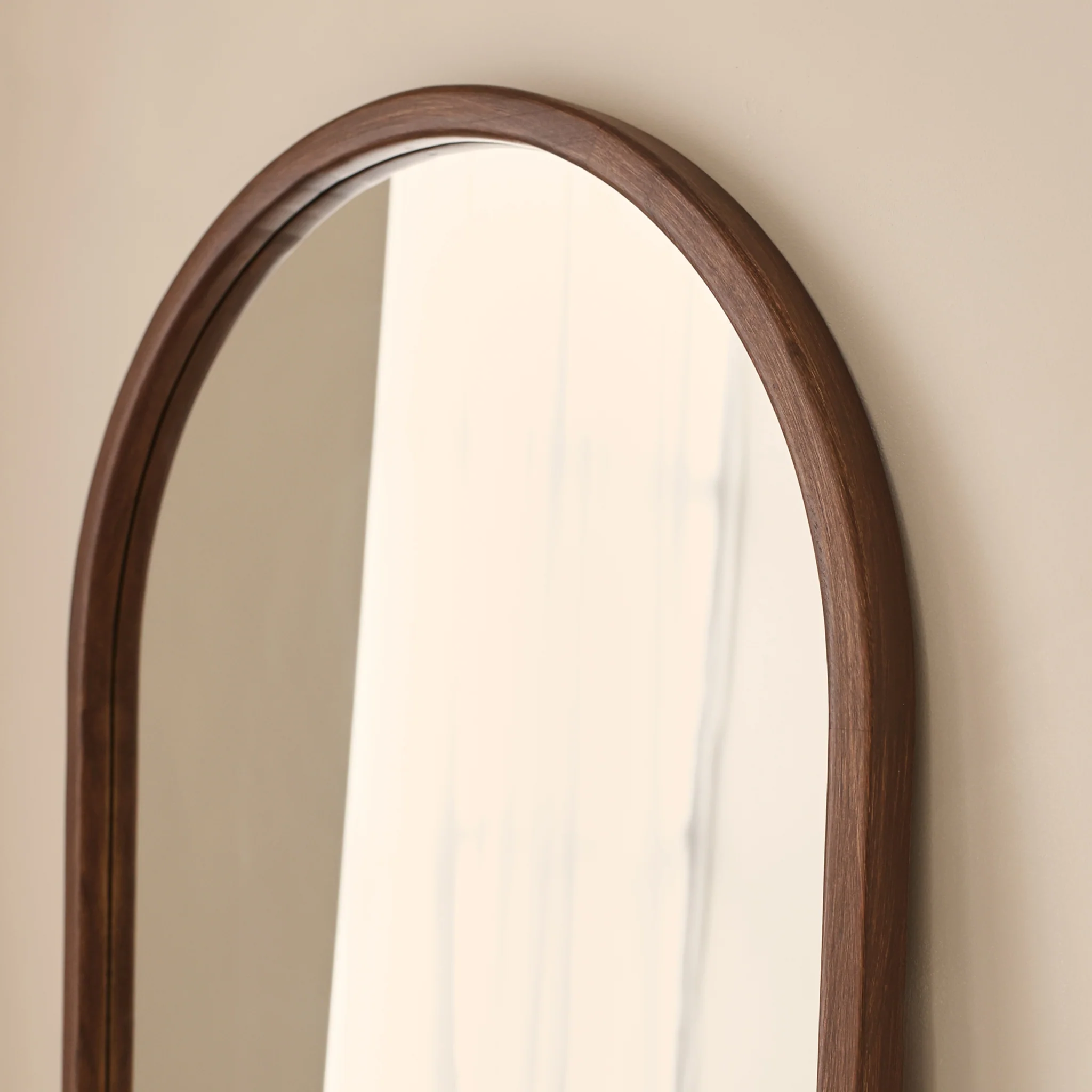 Arden - Dark Wood Full Length Arched Wooden Mirror 160cm x 60cm - Image 3