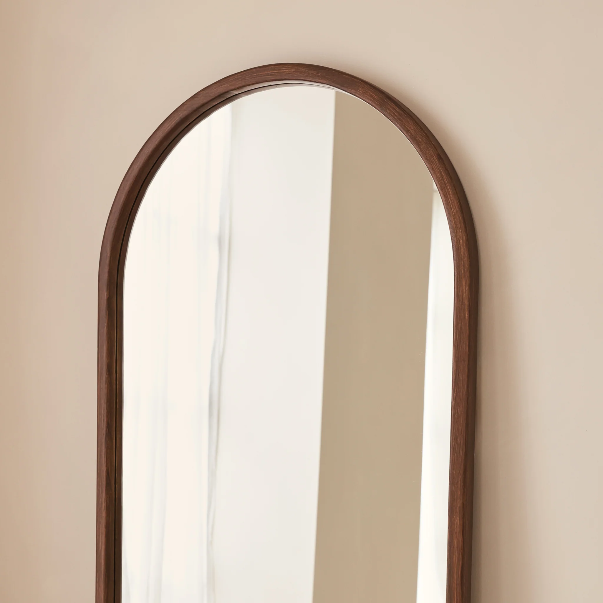 Arden - Dark Wood Full Length Arched Wooden Mirror 160cm x 60cm - Image 4