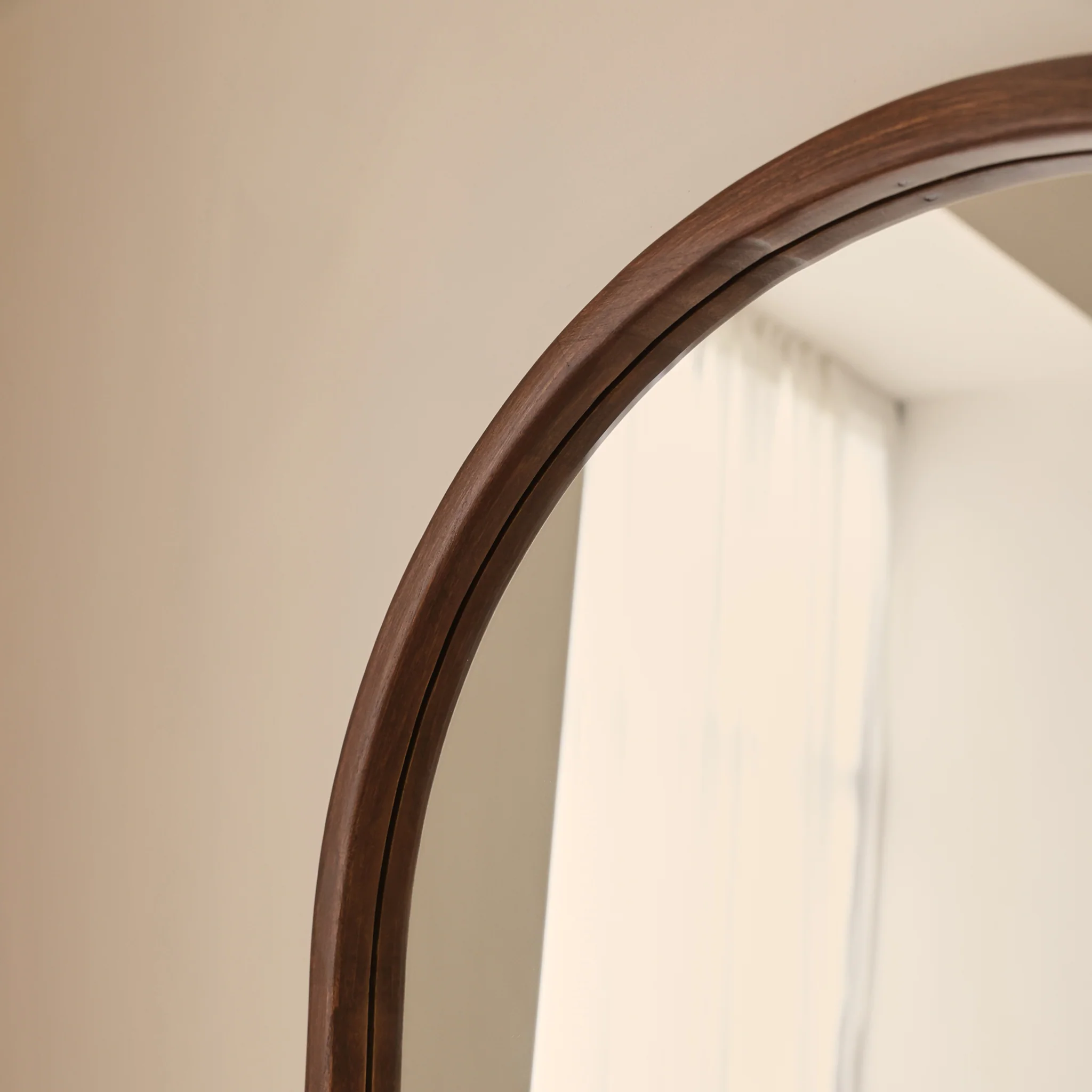 Arden - Dark Wood Full Length Arched Wooden Mirror 160cm x 60cm - Image 5