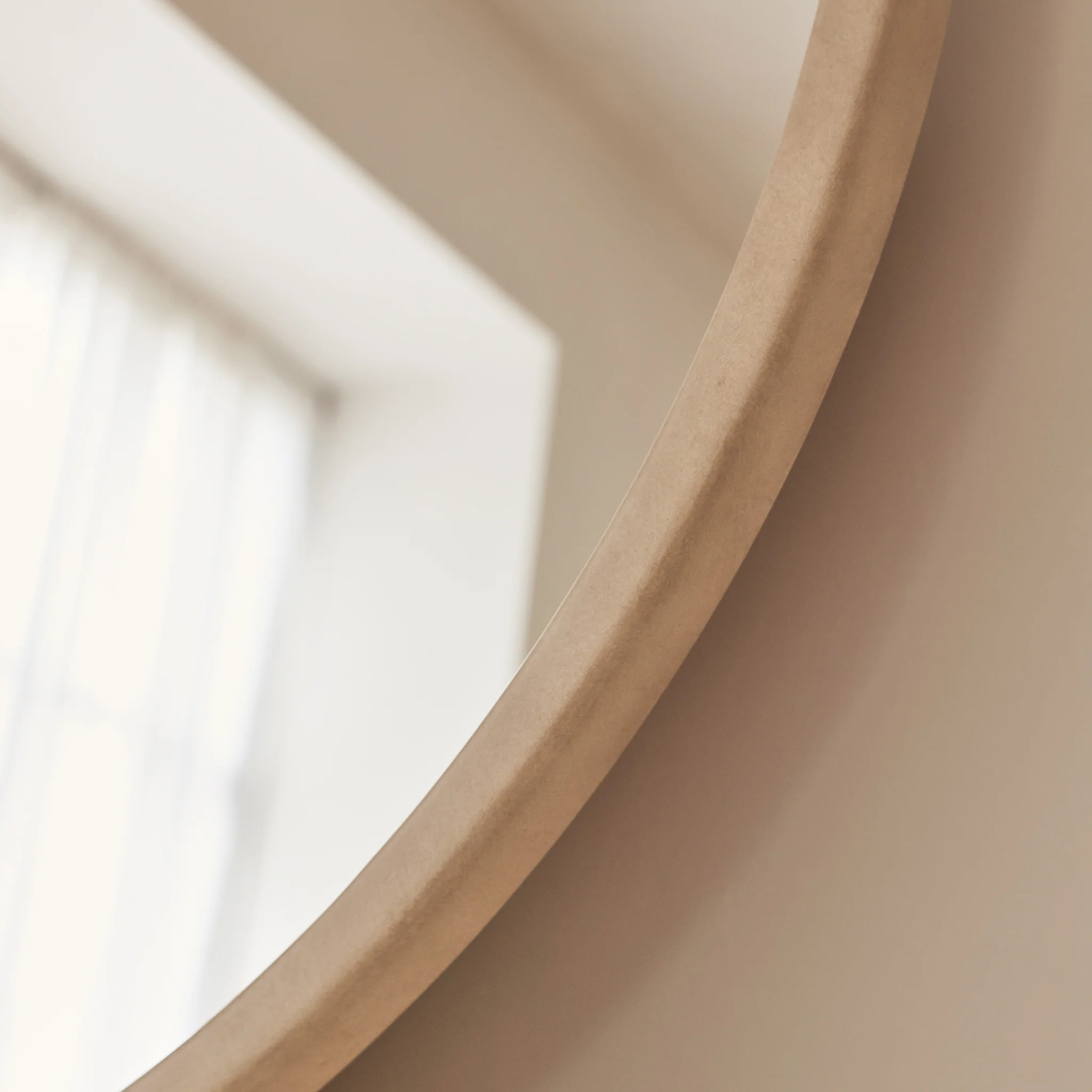 Arden - Large Concrete Round Wooden Wall Mirror 90cm x 90cm - Image 3