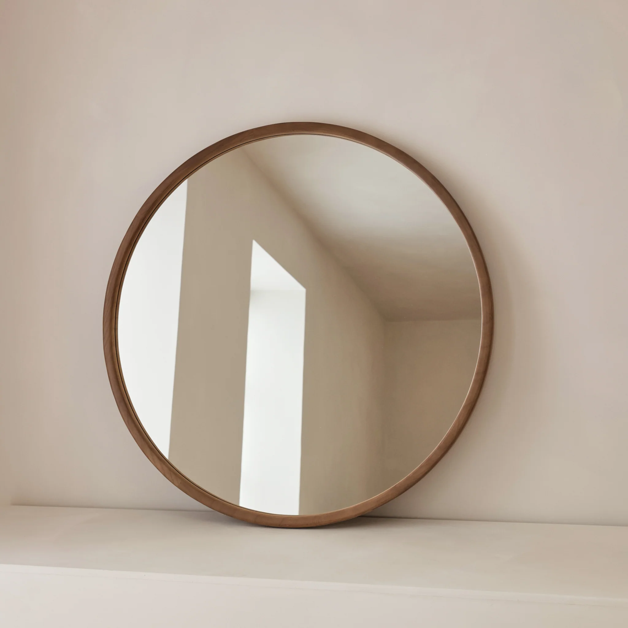 Arden - Large Warm Wood Round Wooden Wall Mirror 90cm x 90cm - Image 4