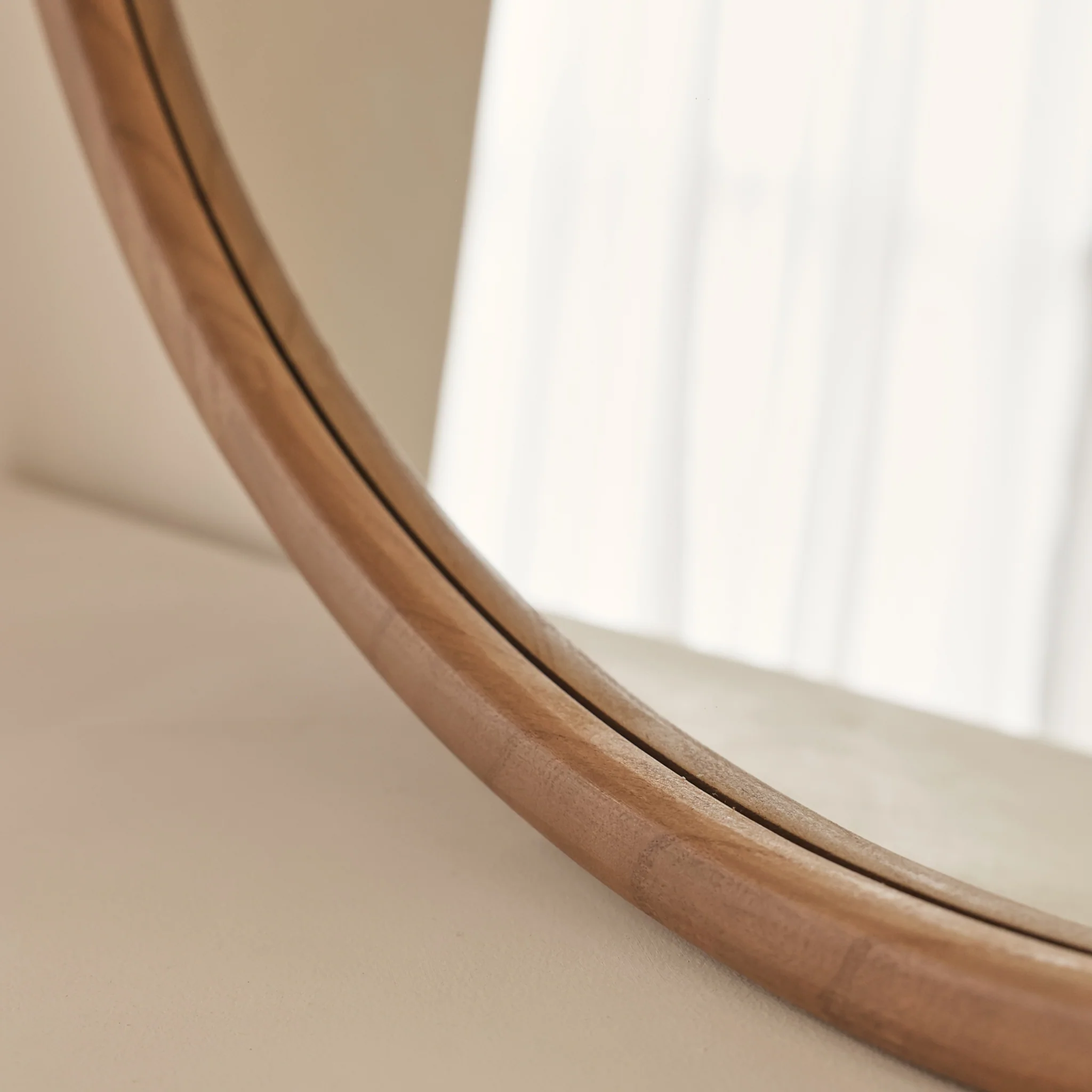 Arden - Large Warm Wood Round Wooden Wall Mirror 90cm x 90cm - Image 7