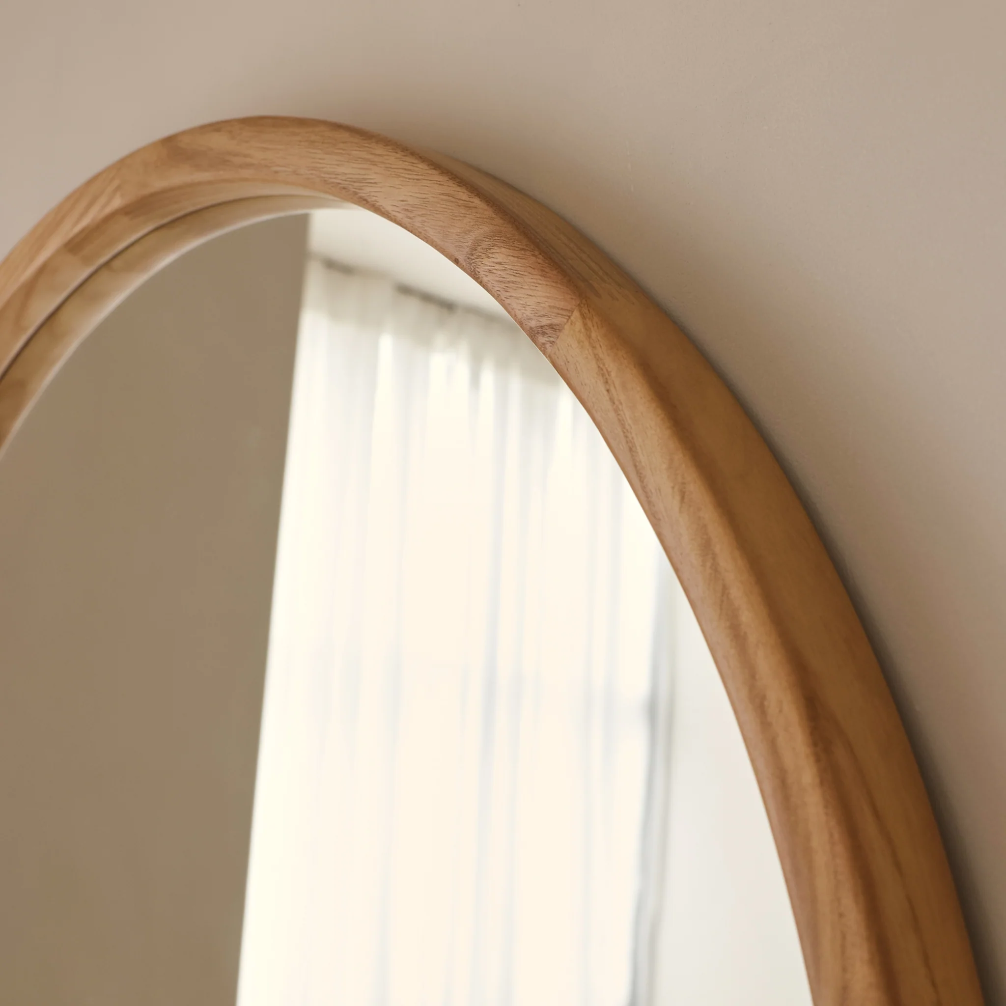 Arden - Light Wood Full Length Arched Wooden Mirror 175cm x 95cm - Image 4