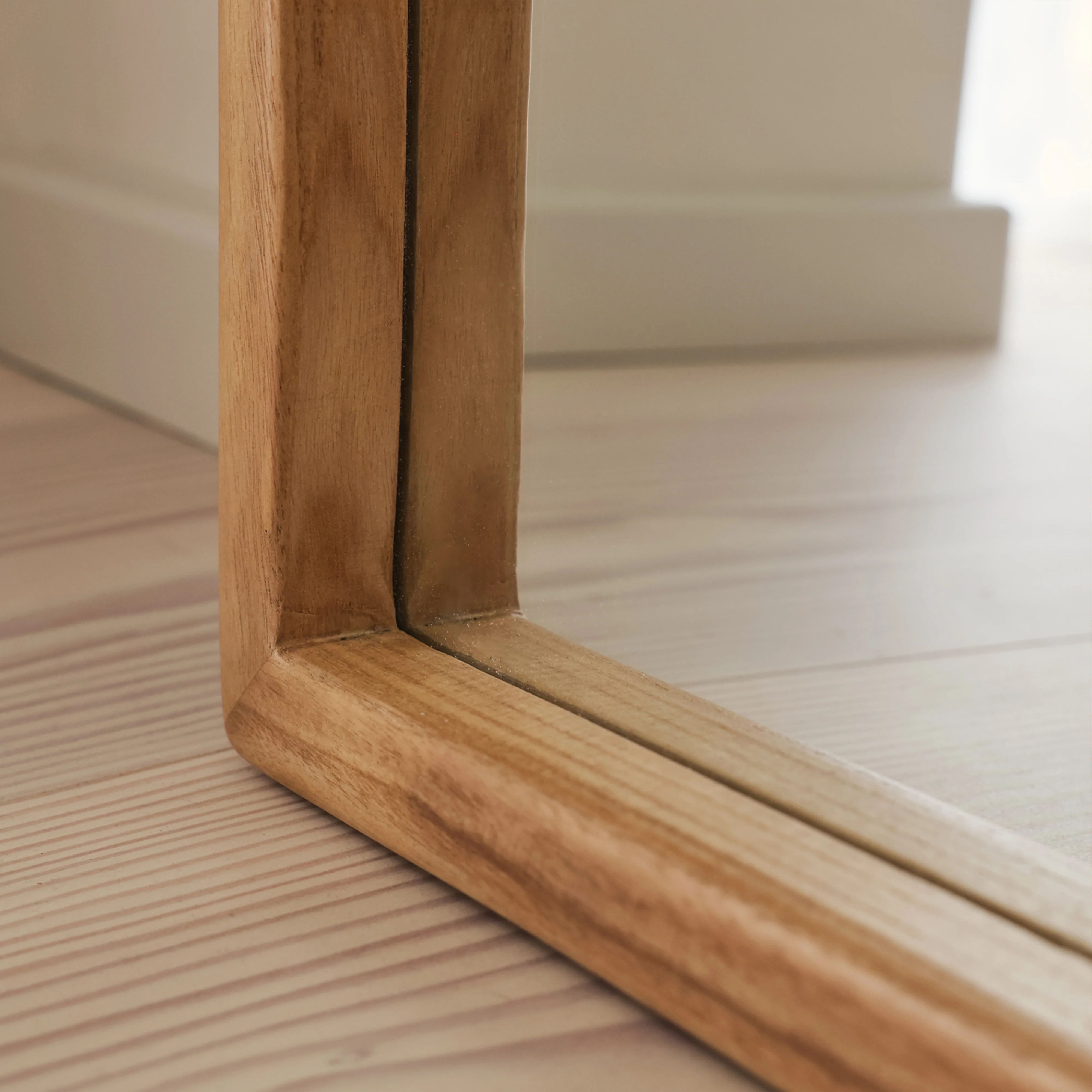 Arden - Light Wood Full Length Arched Wooden Mirror 175cm x 95cm - Image 6