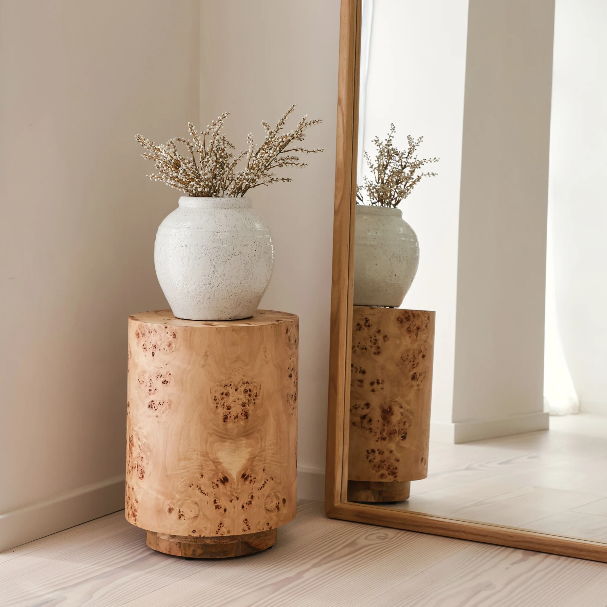 Arden - Light Wood Full Length Arched Wooden Mirror 175cm x 95cm - Image 9