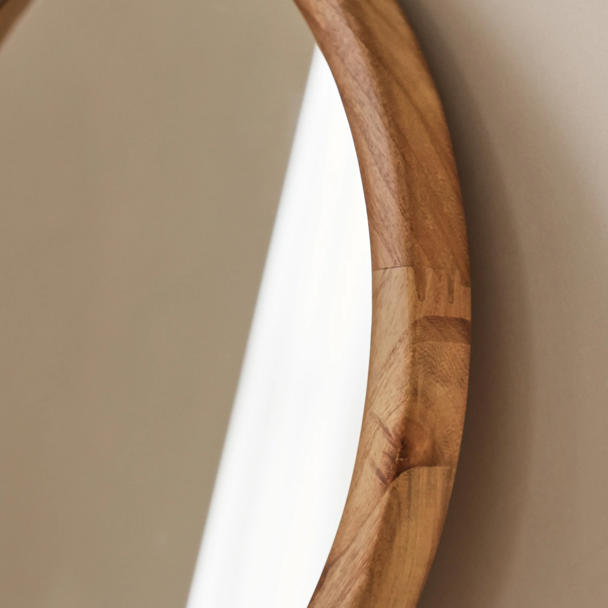 Arden - Light Wood Round Wooden Wall Mirror 40cm x 40cm - Image 3