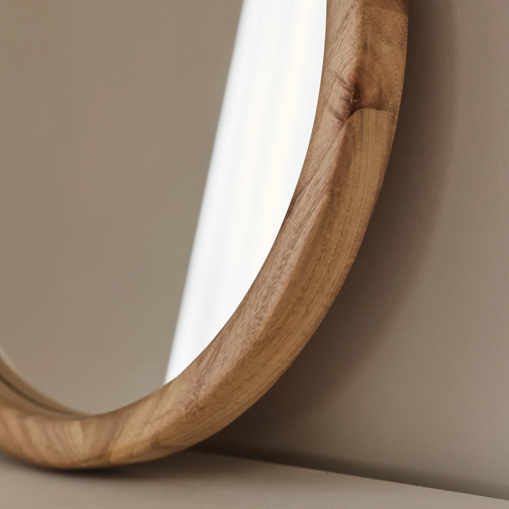 Arden - Light Wood Round Wooden Wall Mirror 40cm x 40cm - Image 5