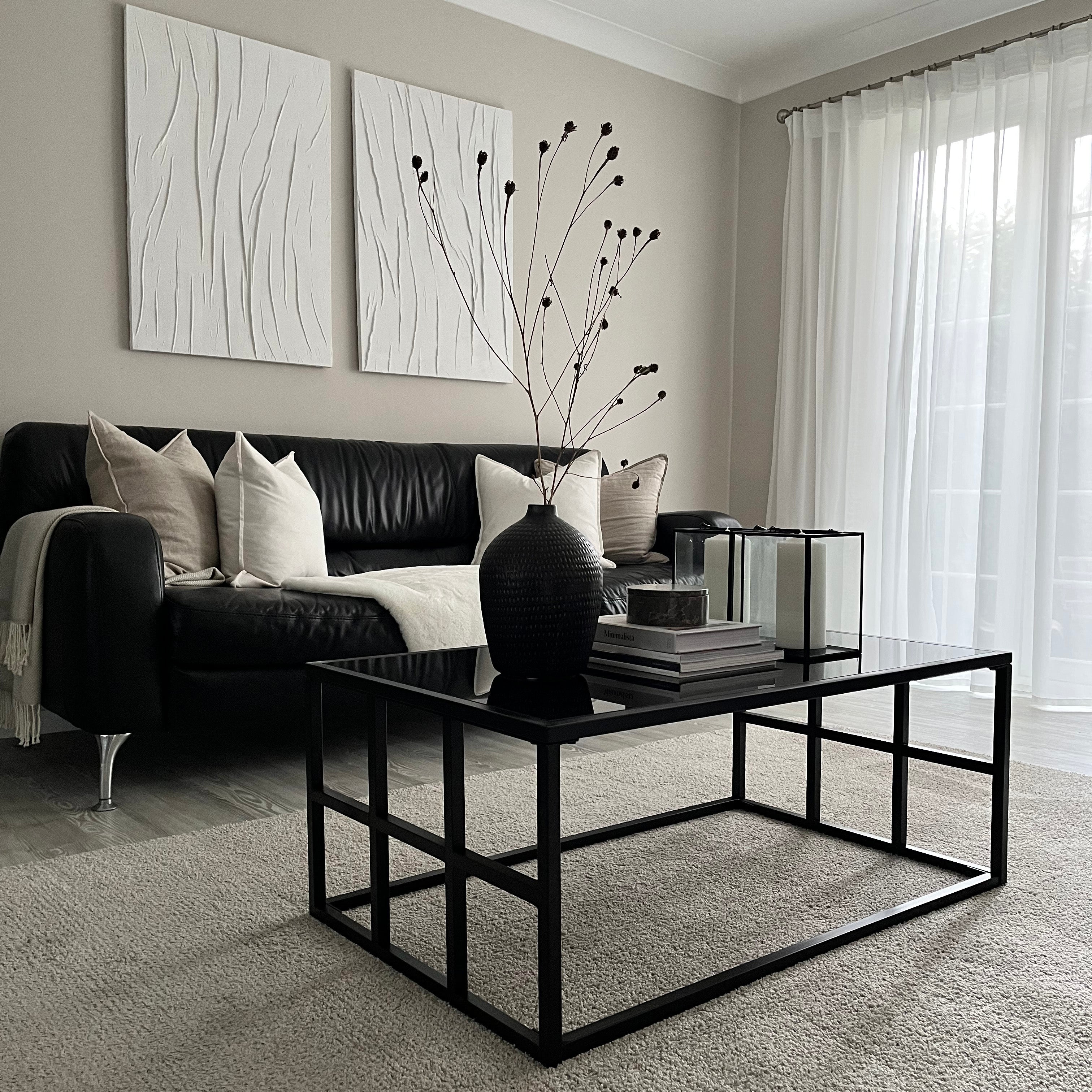 Brooklyn - Black Modern Large Rectangle Tinted Mirrored Coffee Table - Image 8