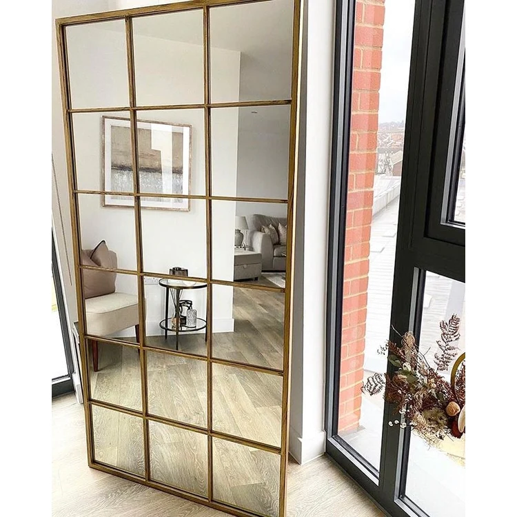 Brooklyn - Full Length Large Gold Metal Mirror 180cm x 90cm - Image 4