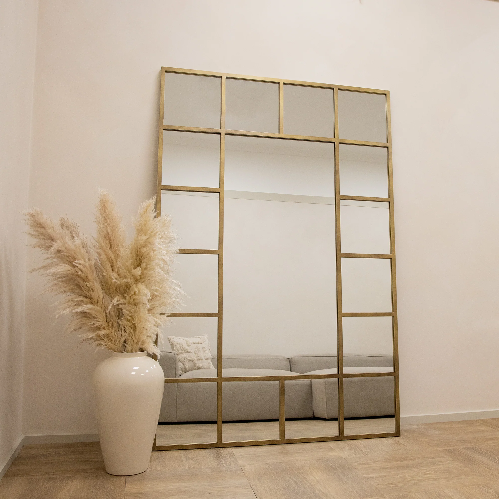 Camden - Gold Industrial Full Length Metal Window Mirror 179cm x 119cm - Image 5