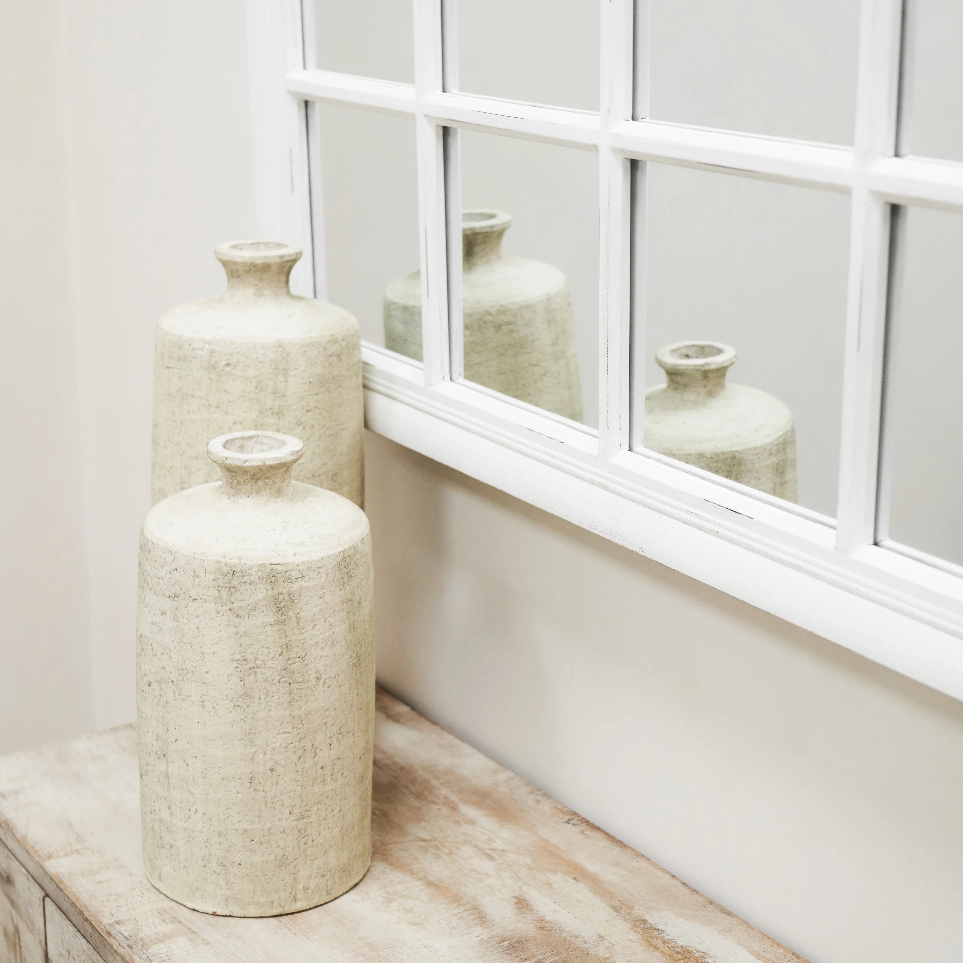 Sasha - White Shabby Chic Rectangular Window Mirror 134cm x 70cm - Image 6