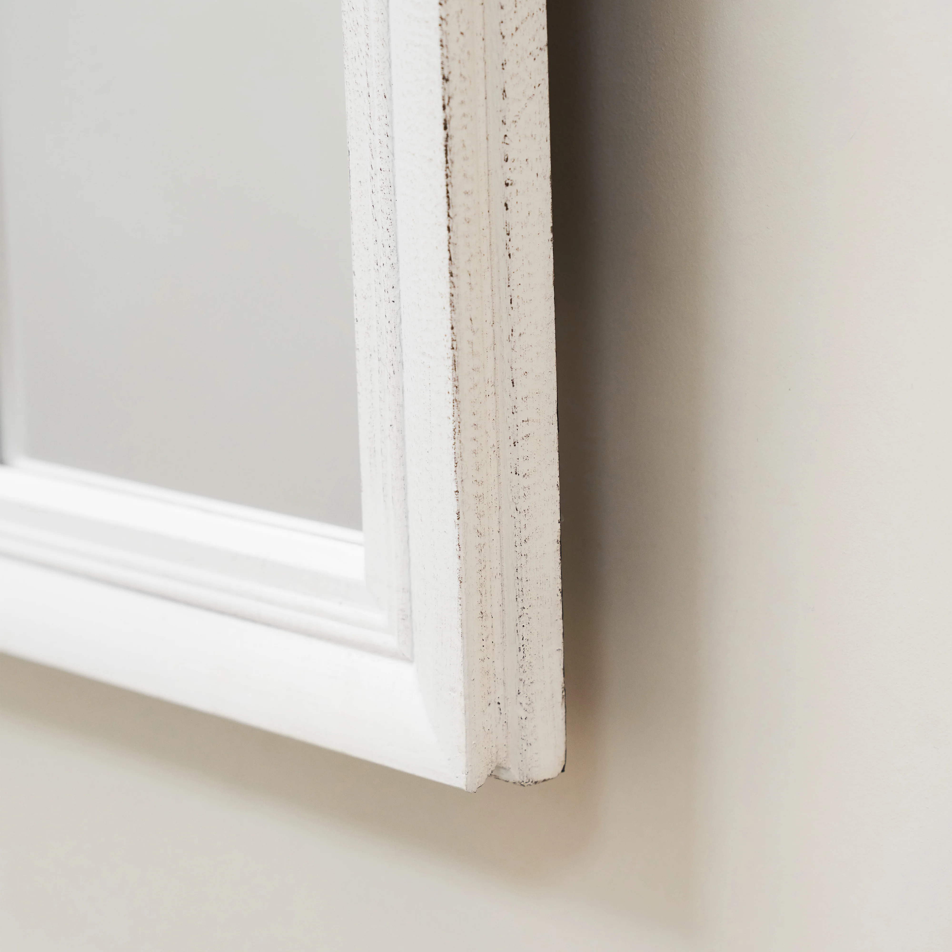 Sasha - White Shabby Chic Rectangular Window Mirror 134cm x 70cm - Image 9