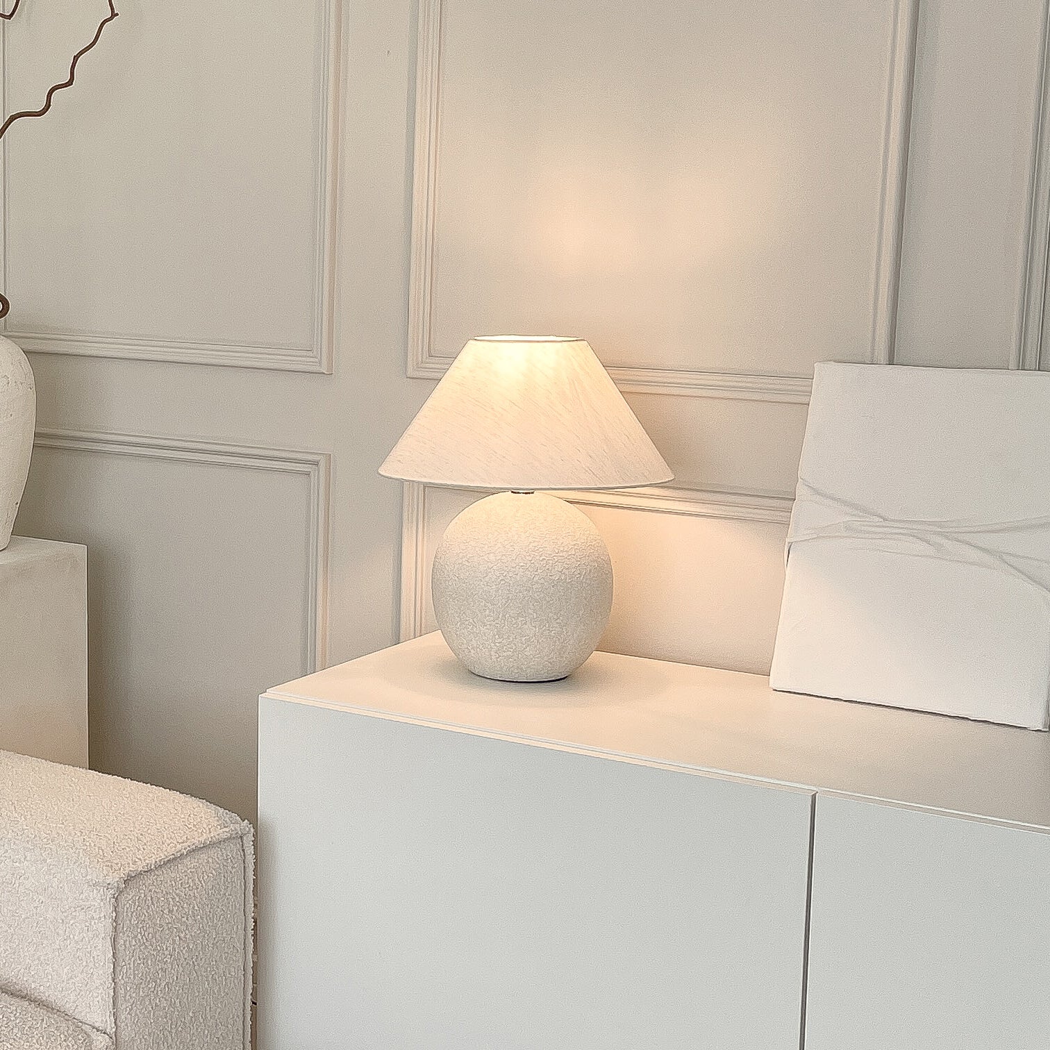 Corsica - Stone Ceramic Coolie Shade Table Lamp - Image 3