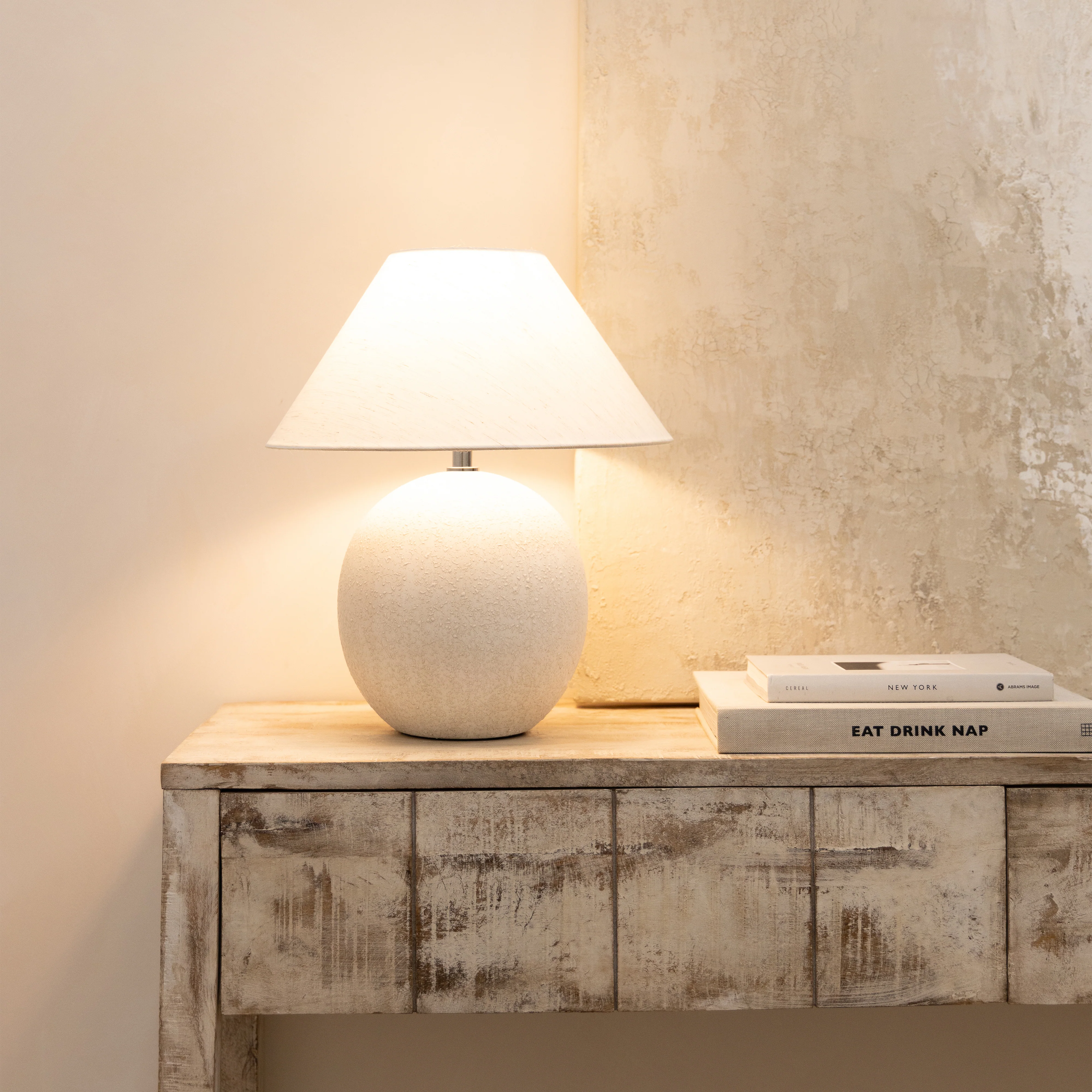 Corsica - Stone Ceramic Coolie Shade Table Lamp - Image 4