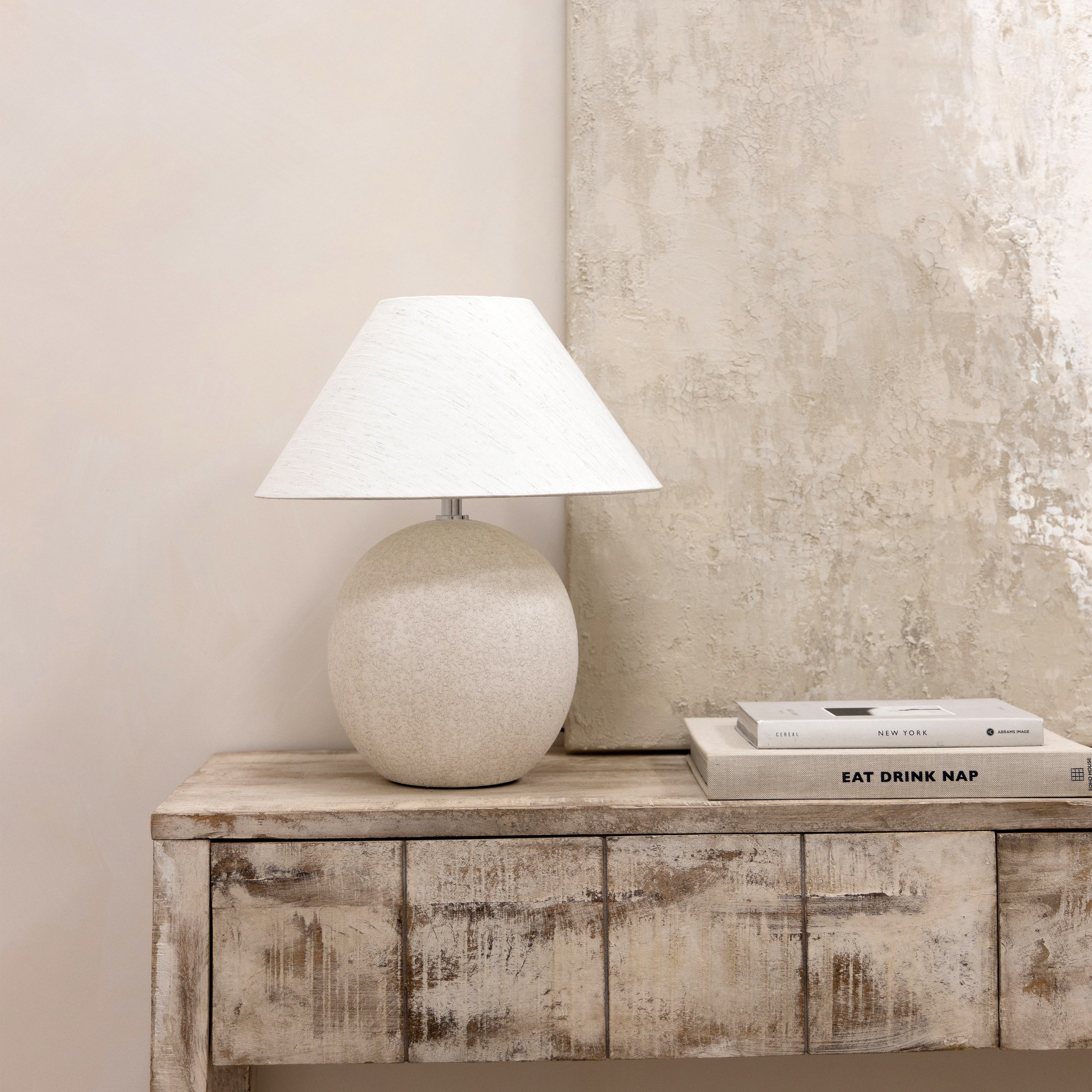 Corsica - Stone Ceramic Coolie Shade Table Lamp - Image 5