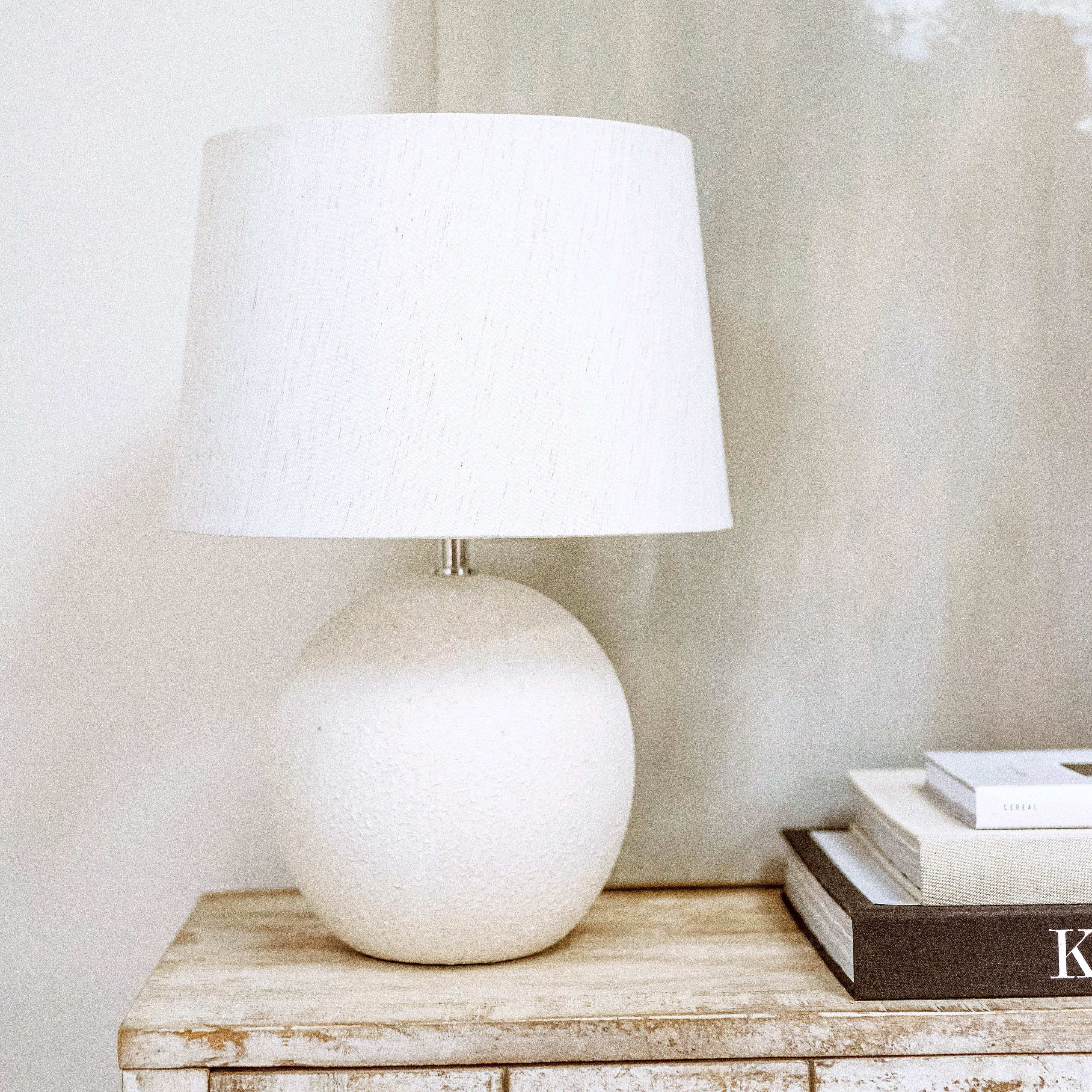 Corsica - Stone Ceramic Drum Shade Table Lamp - Image 5