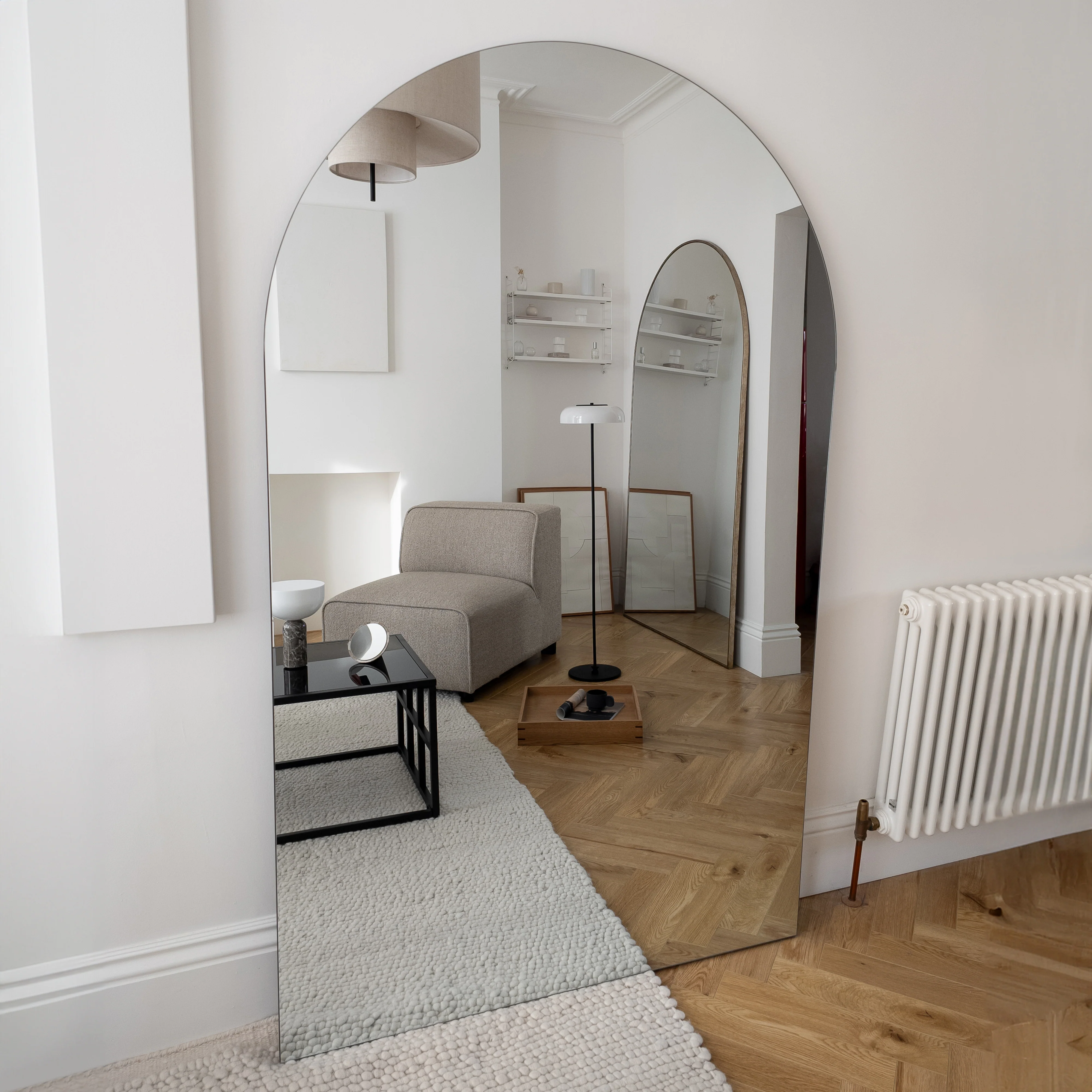 Edge - Extra Large Frameless Arched Full Length Mirror 179cm x 110cm - Image 3