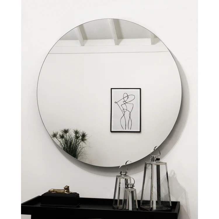 Edge - Large Frameless Round Wall Mirror 90cm x 90cm - Image 4