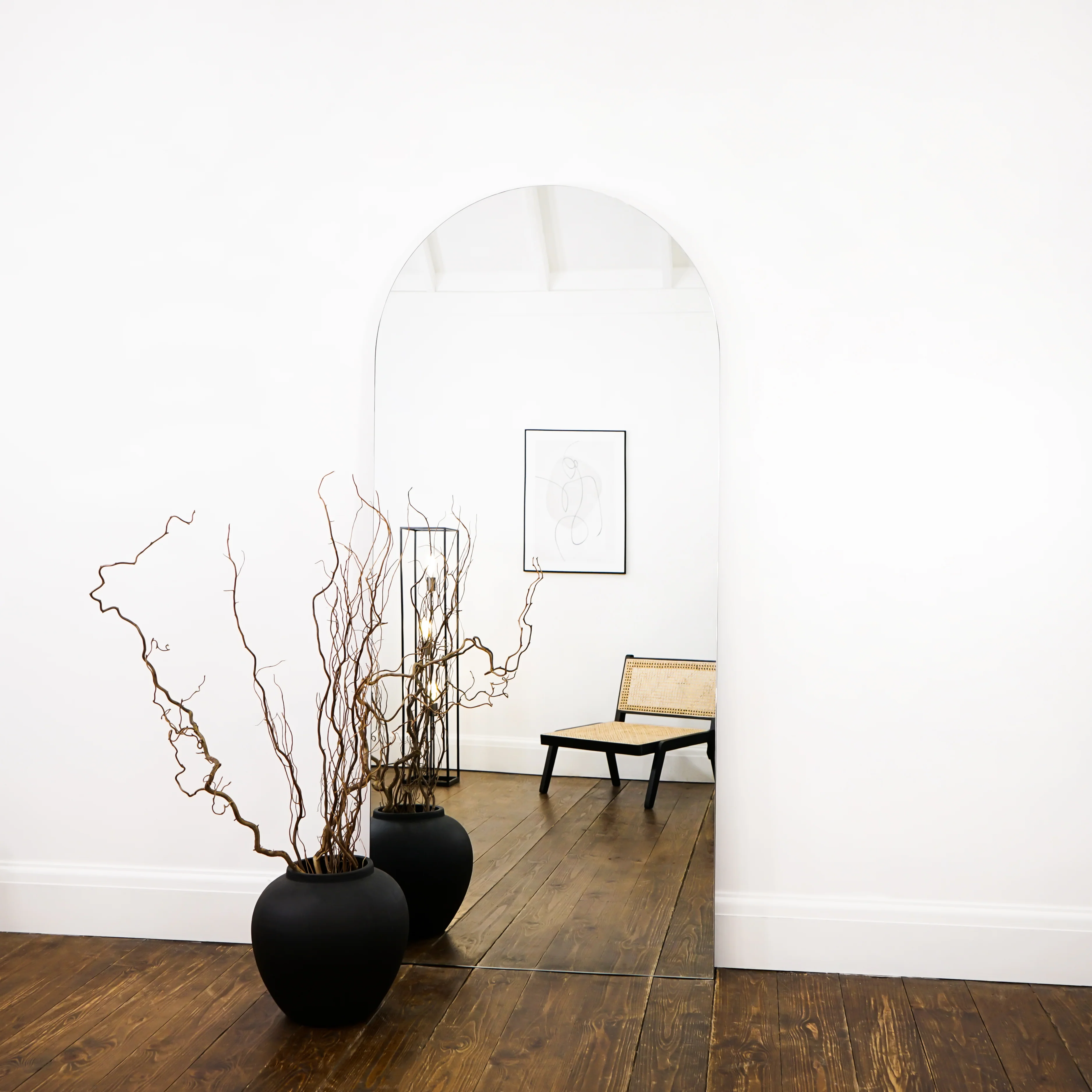 Edge - Large Frameless Arched Full Length Mirror 179cm x 80cm - Image 4