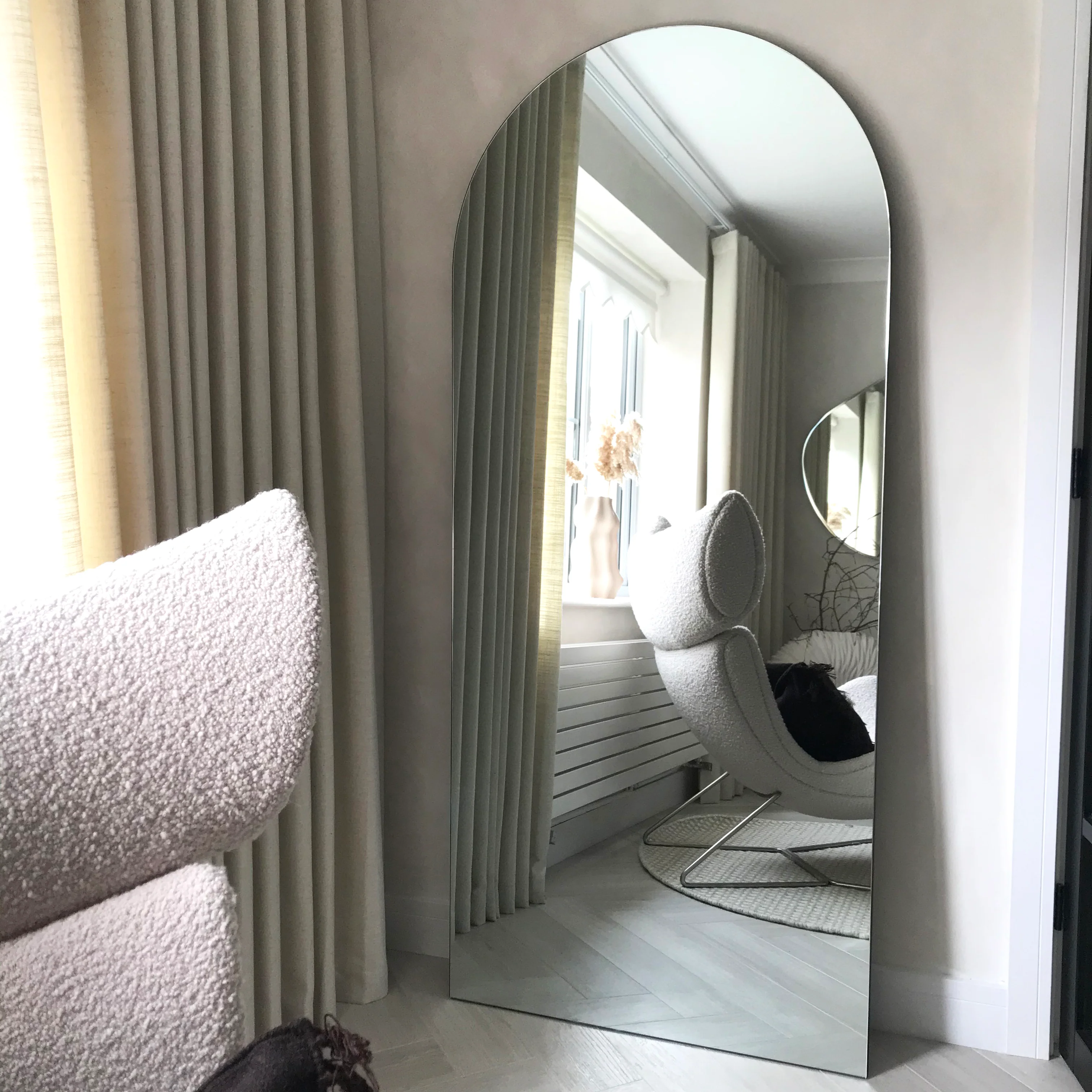 Edge - Large Frameless Arched Full Length Mirror 179cm x 80cm - Image 7