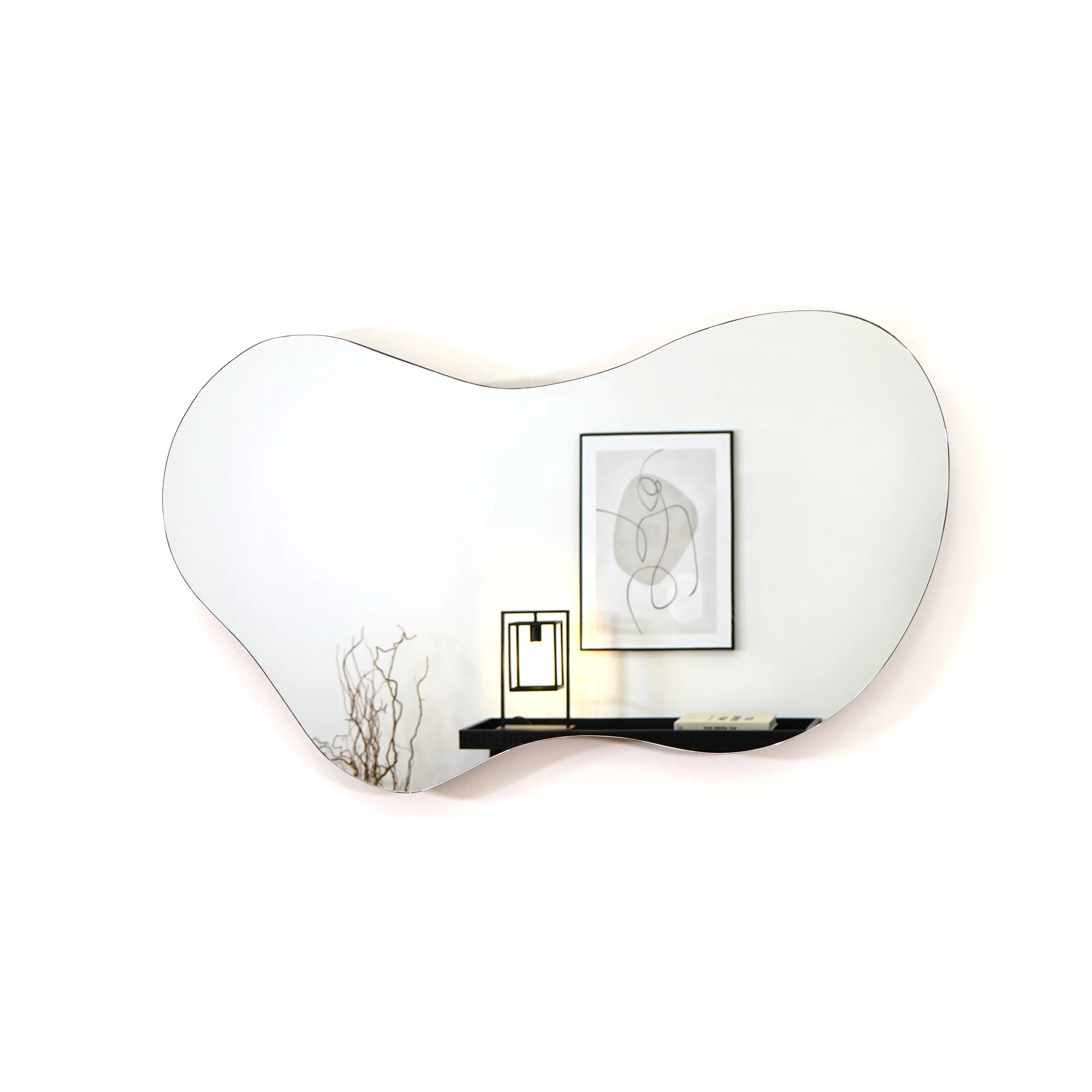 Edge - Large Frameless Irregular Pond Mirror 120cm x 70cm - Image 5