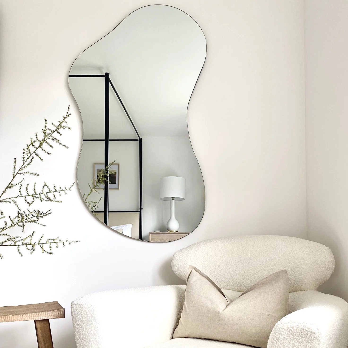 Edge - Large Frameless Irregular Pond Mirror 120cm x 70cm - Image 8