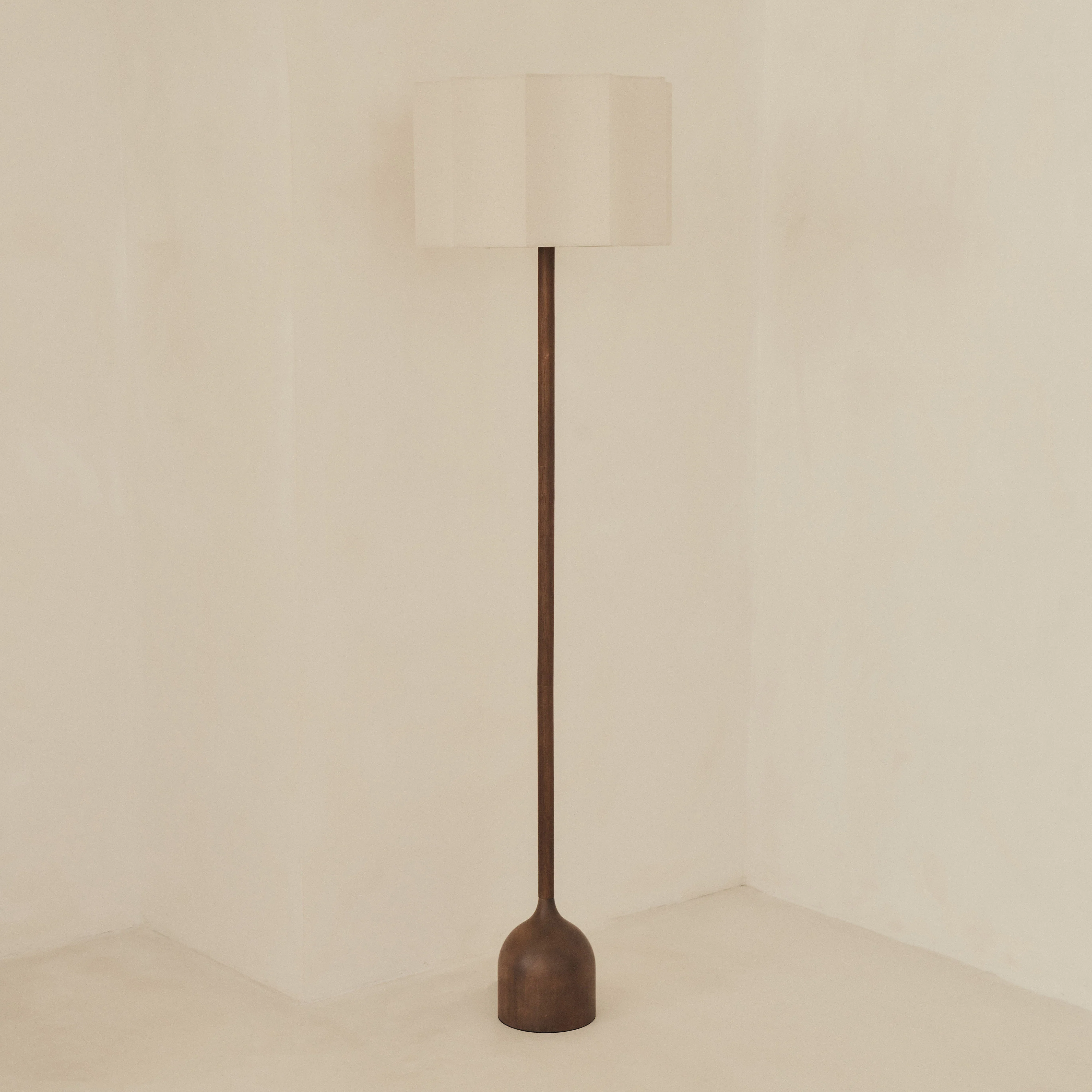Esme - Dark Wood Inverted Scallop Shade Floor Lamp - Image 8