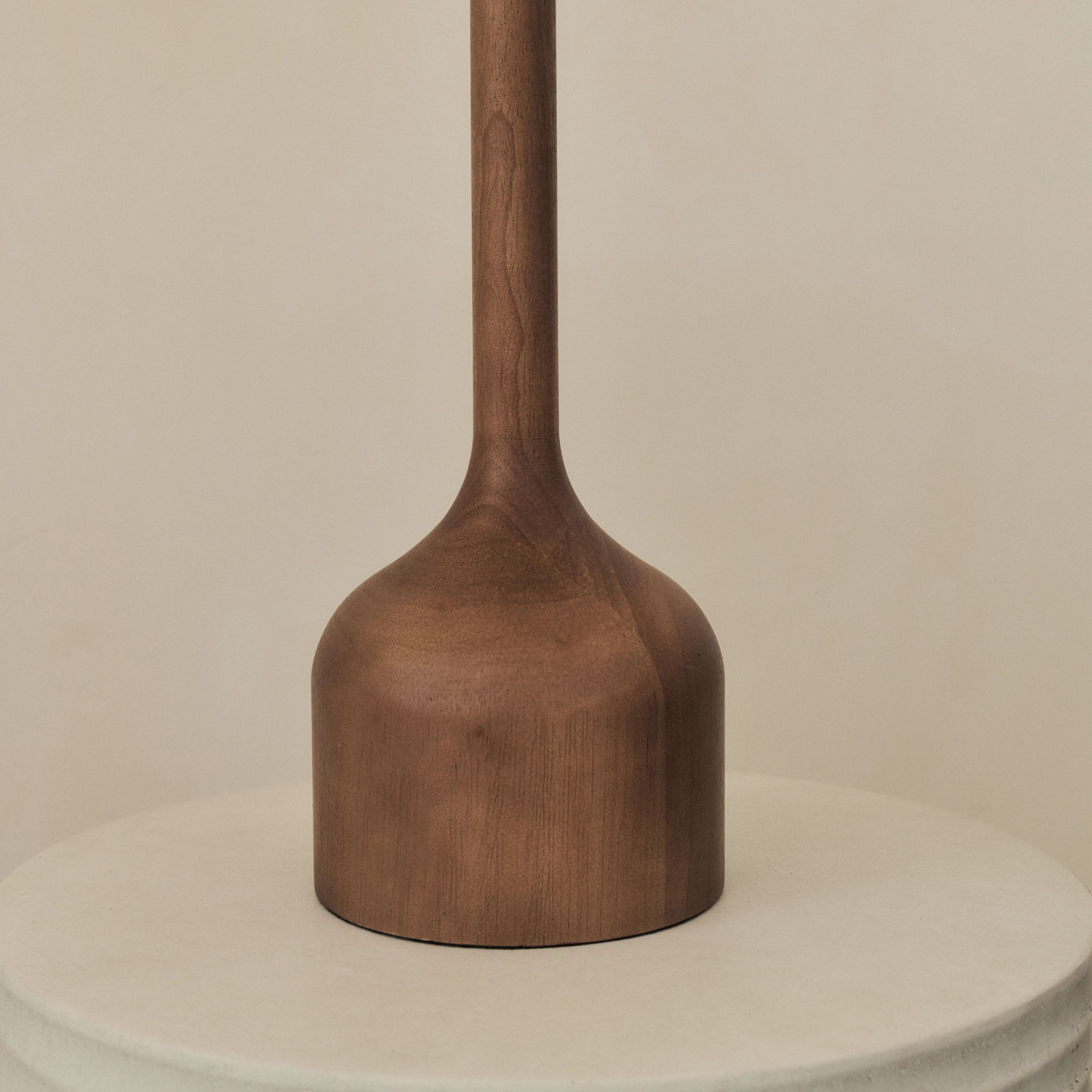 Esme - Dark Wood Inverted Scallop Shade Table Lamp - Image 3