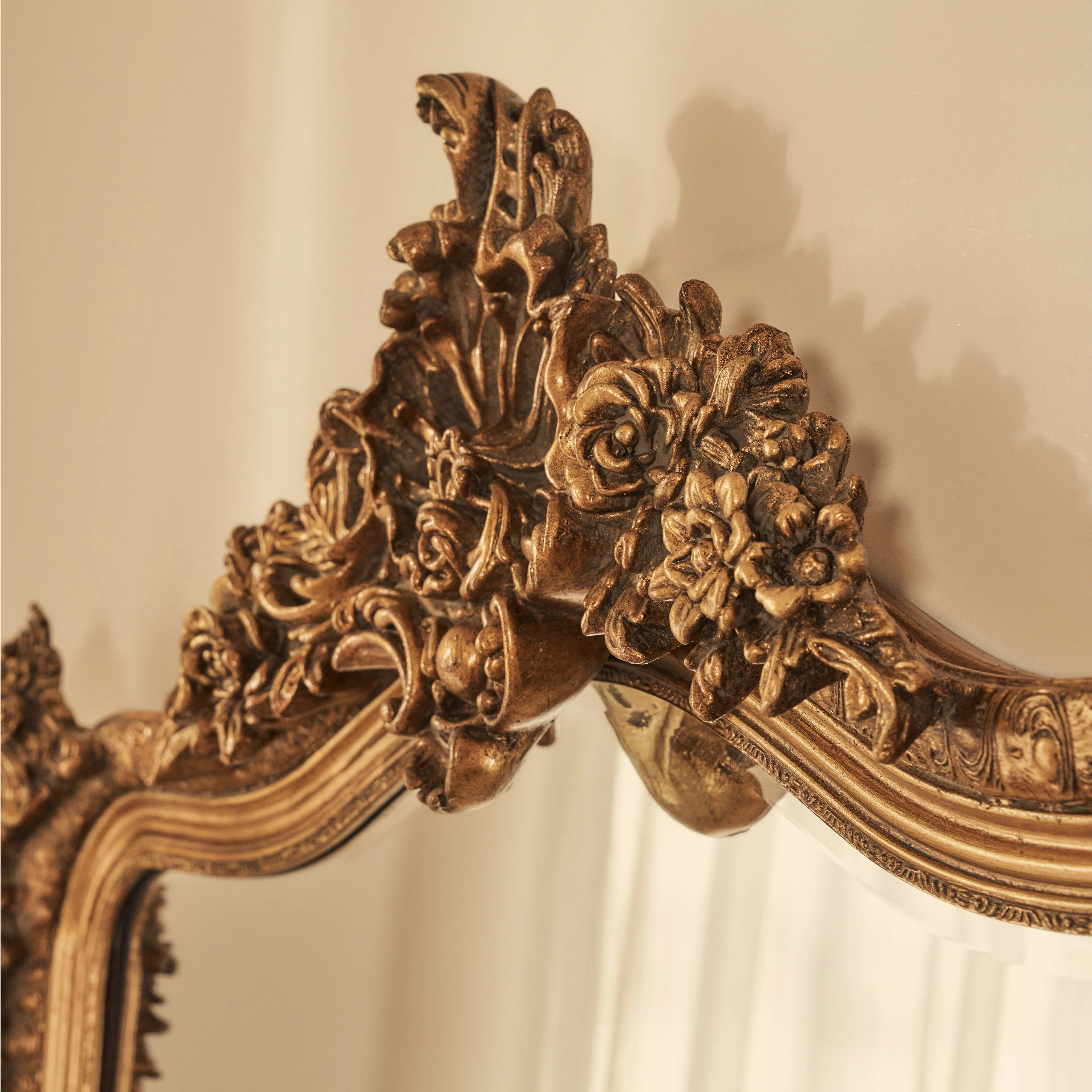 Francesca - Gold Arched Ornate Full Length Mirror 185cm x 100cm - Image 4