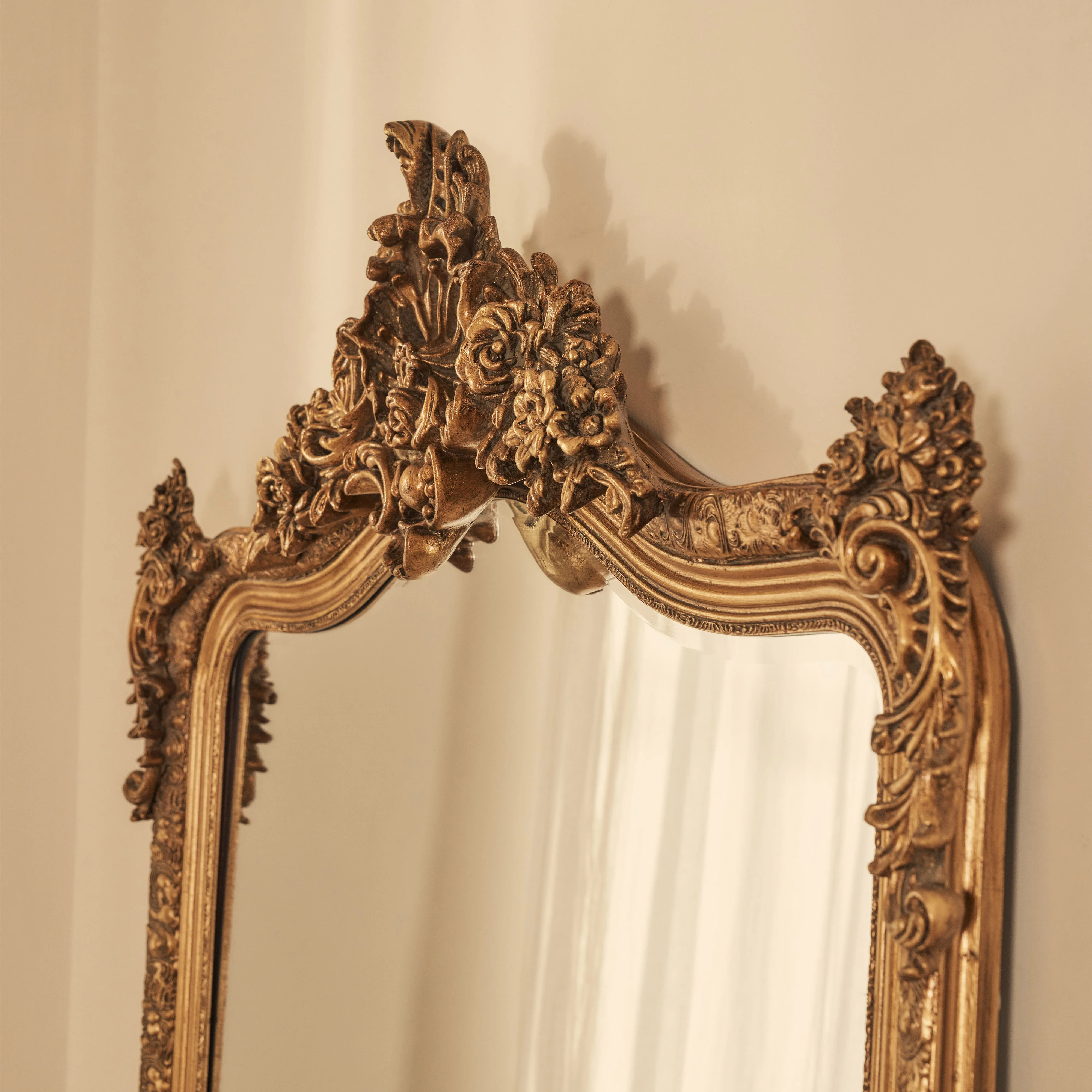 Francesca - Gold Arched Ornate Full Length Mirror 185cm x 100cm - Image 9