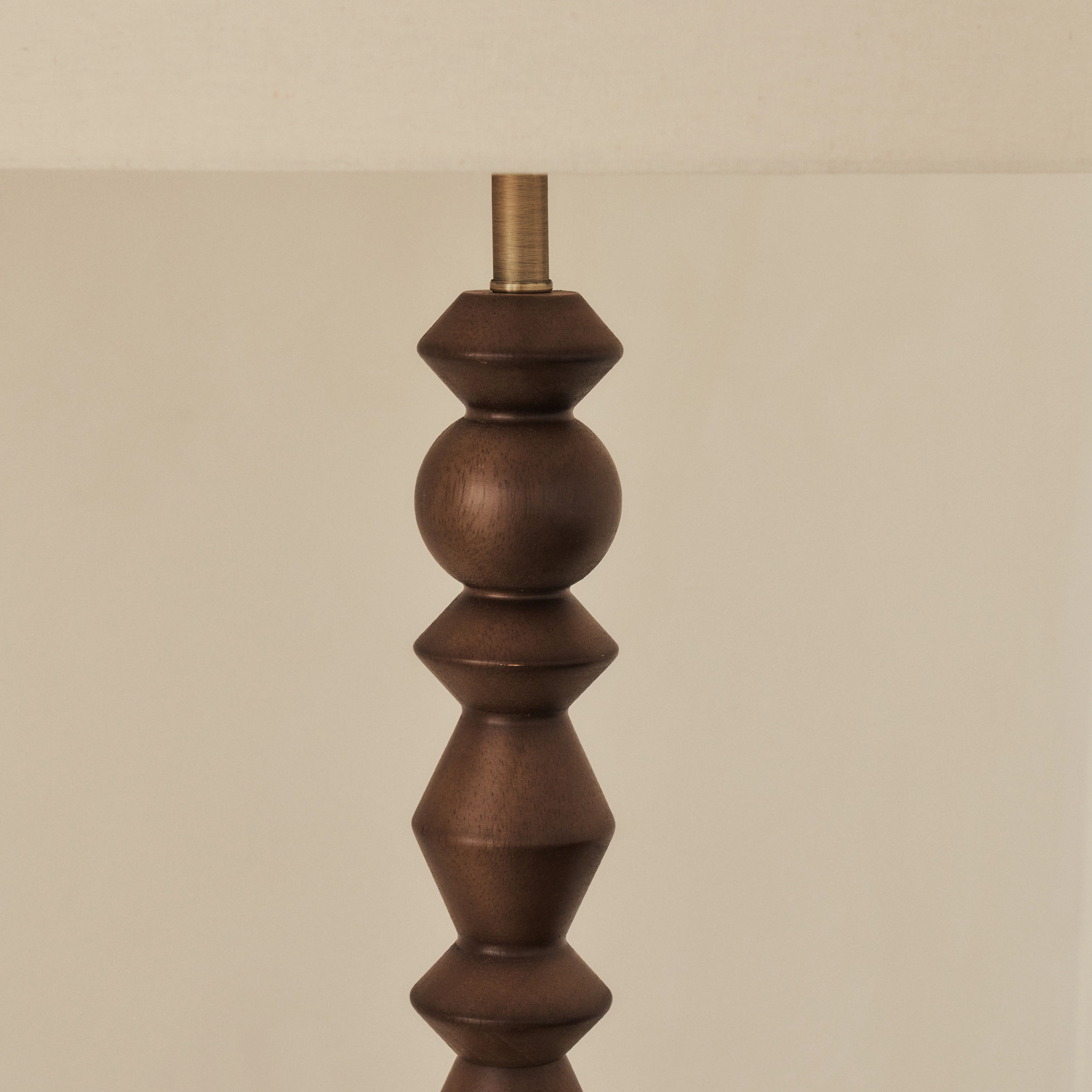 Ivy - Dark Wood Drum Shade Floor Lamp - Image 5