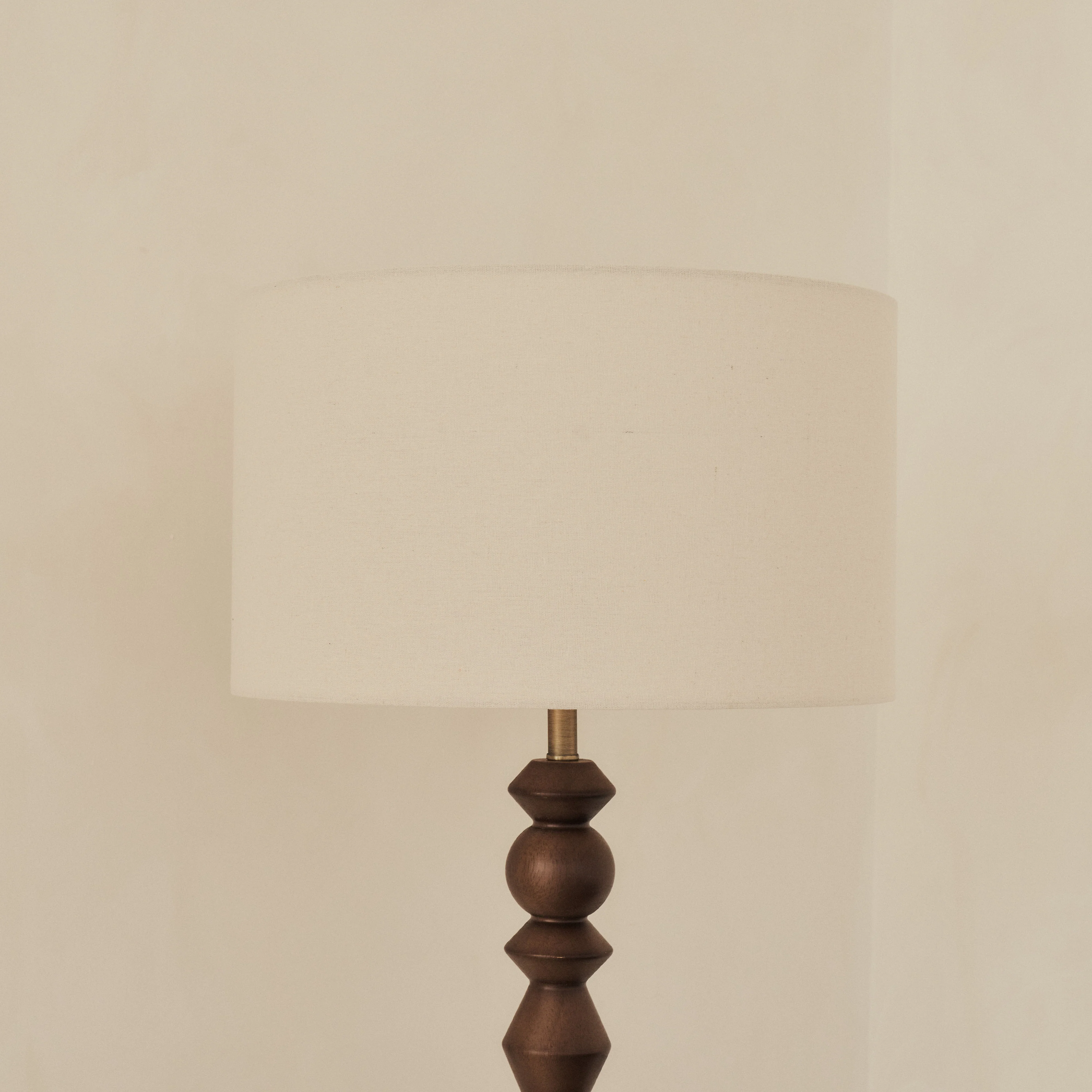 Ivy - Dark Wood Drum Shade Floor Lamp - Image 6