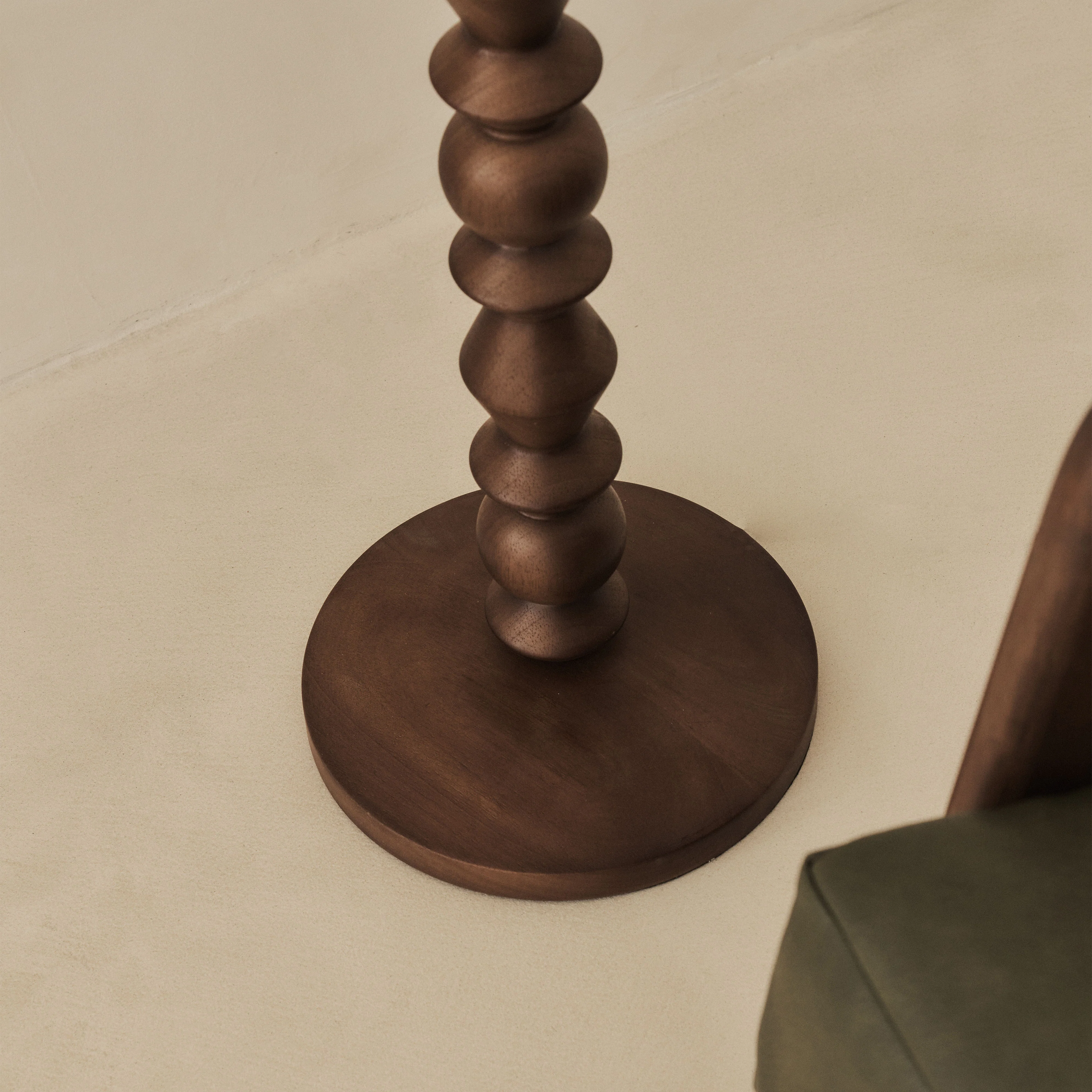 Ivy - Dark Wood Drum Shade Floor Lamp - Image 7