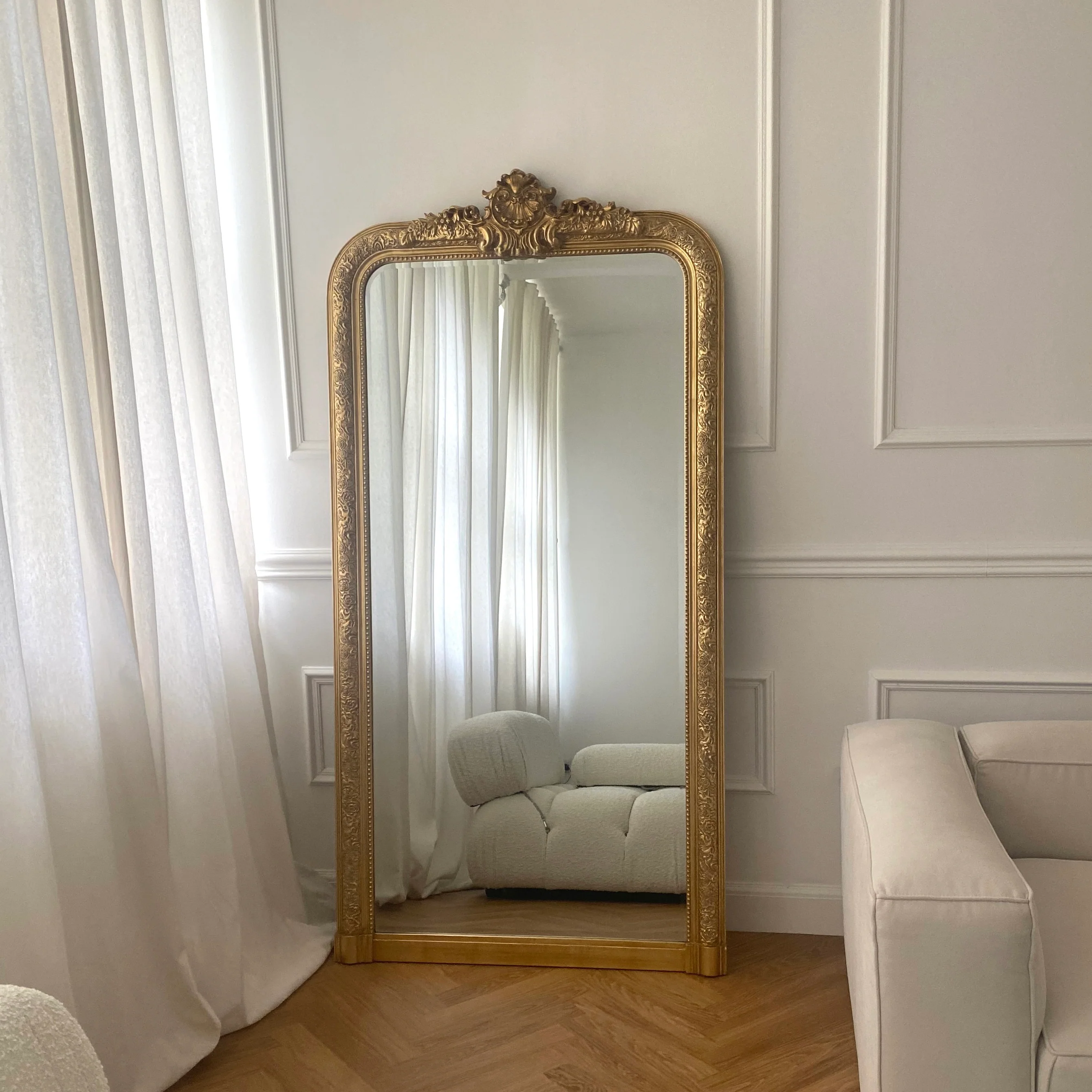 Kensington - Full Length Gold Ornate Mirror 196cm x 100cm - Image 3