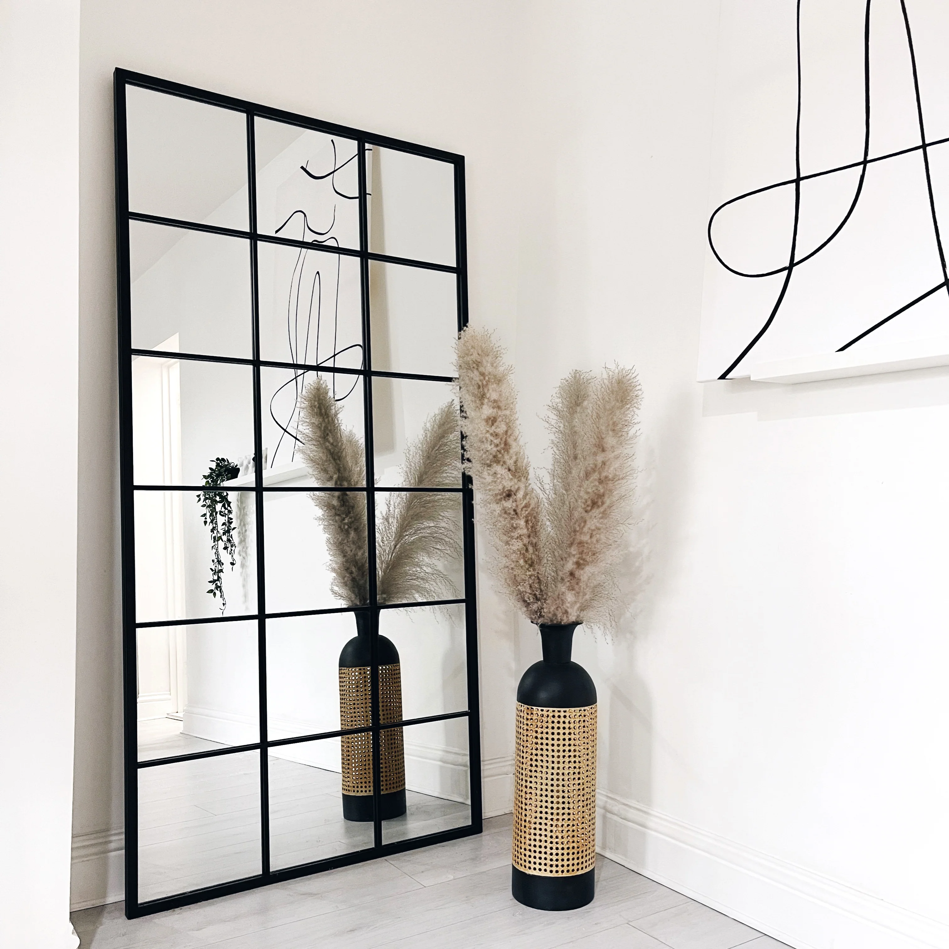 Brooklyn - Full Length Large Black Metal Mirror 180cm x 90cm - Image 4